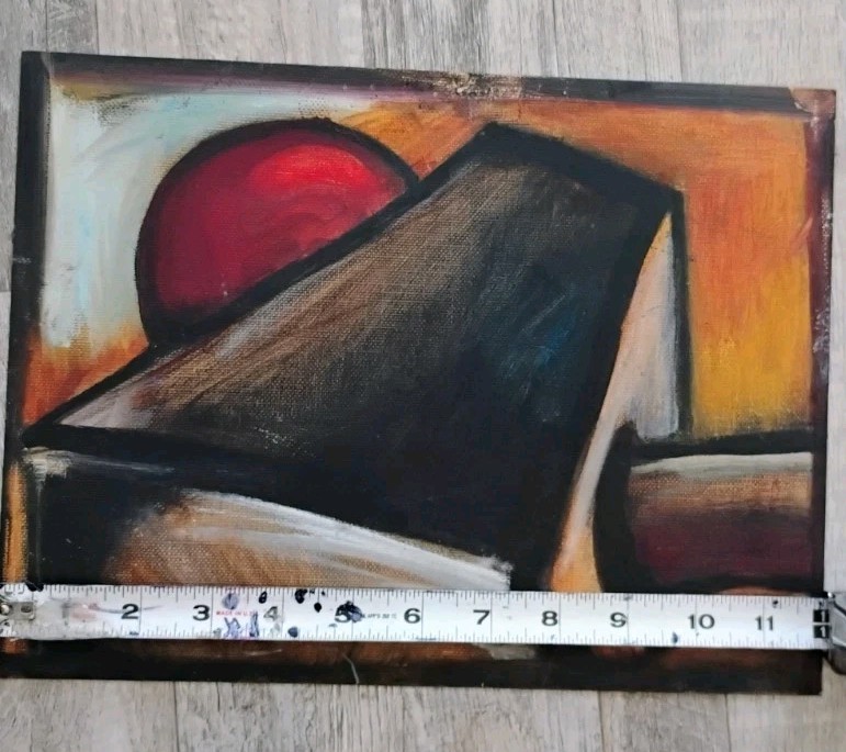 Original Contemporary Abstract Oil On Canvas Paper Painting Signed ’05 12″ X 9″