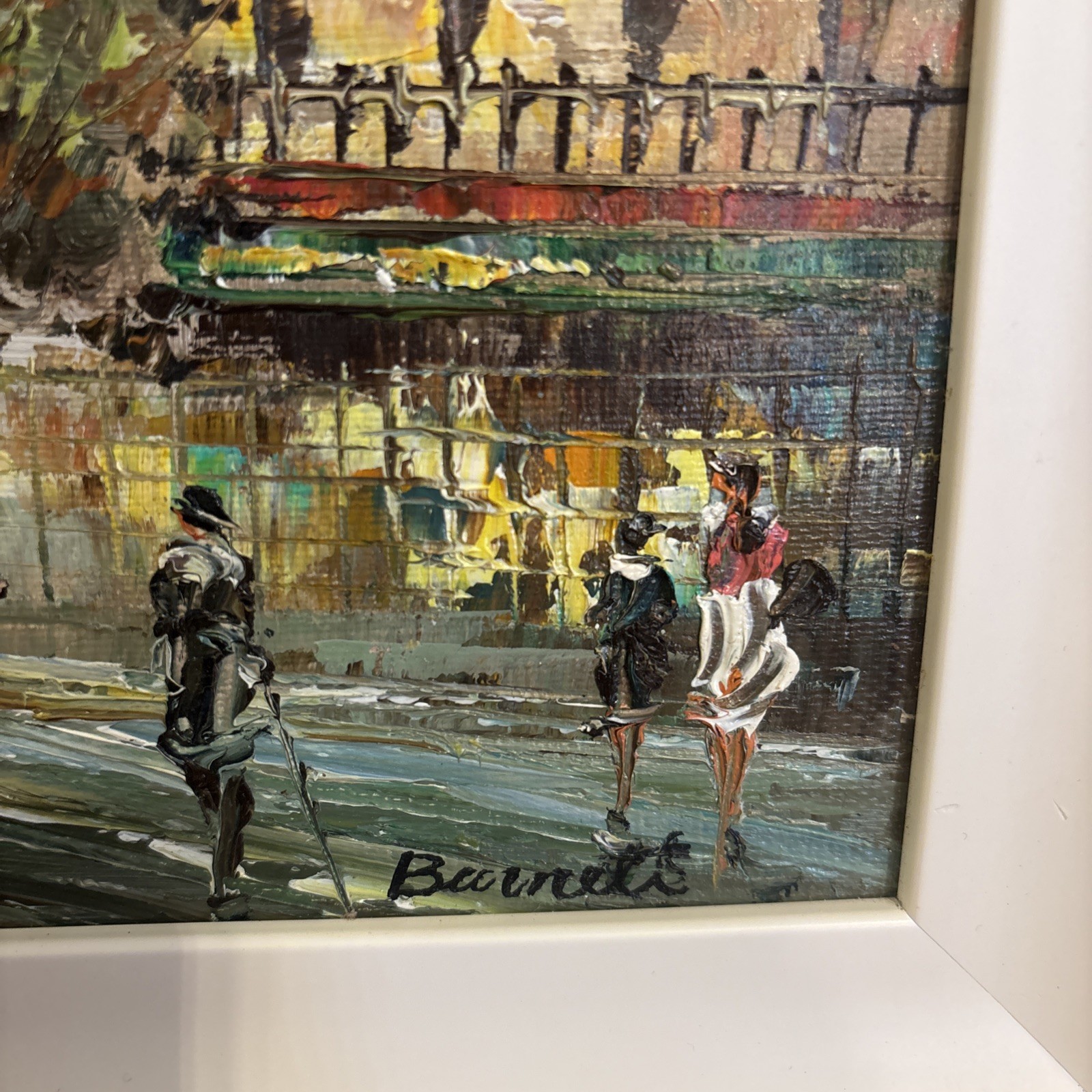 Caroline C. Burnett Original Oil Painting Paris Street Scene Signed 8”x10”