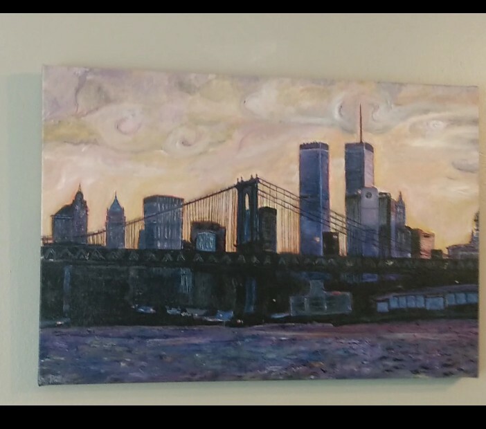 Yellow Sky Over Lower Manhattan   Limited Edition of 50 14″x21″ Canvas Stretched