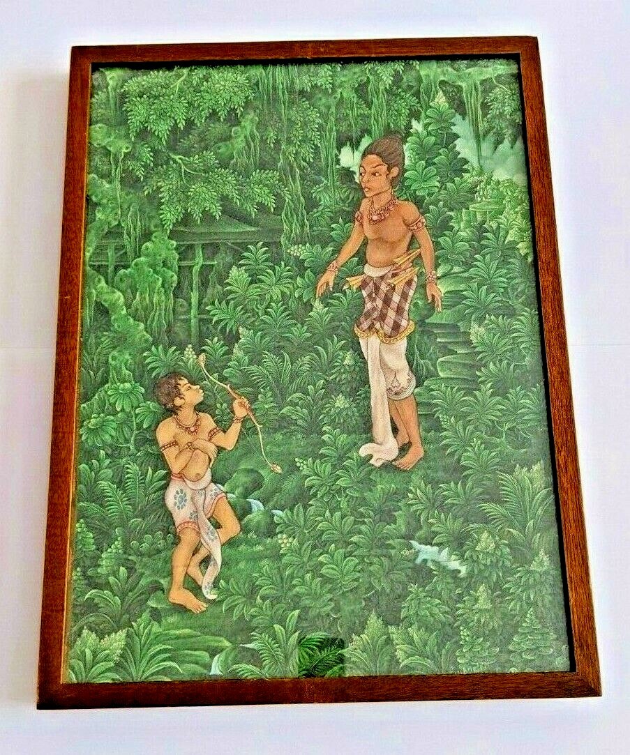 Original Ubud Balinese Painting on Cloth Supartha 17″ by 23″ Brooklyn Museum
