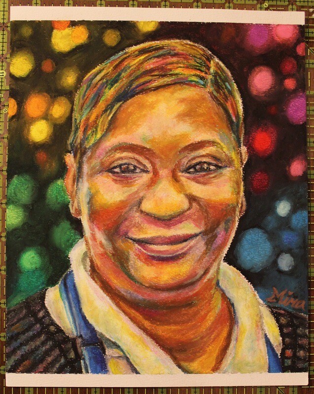 Professional Realistic Hand Painted Custom Oil Pastel Portrait Painting 9 x 12