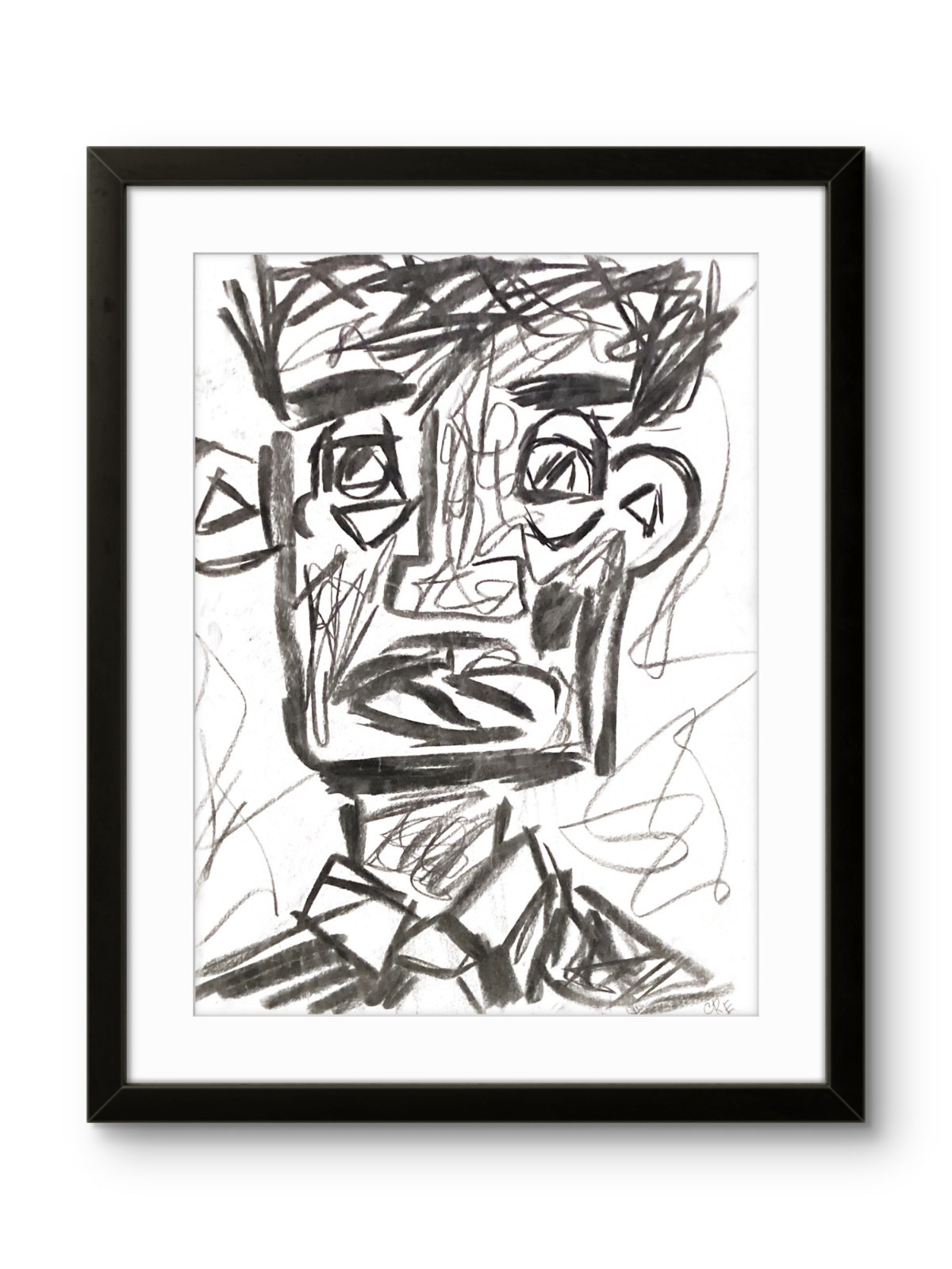Neo Expressionism Black Man Face Figure Person Drawing Sketch Original Art 11×14
