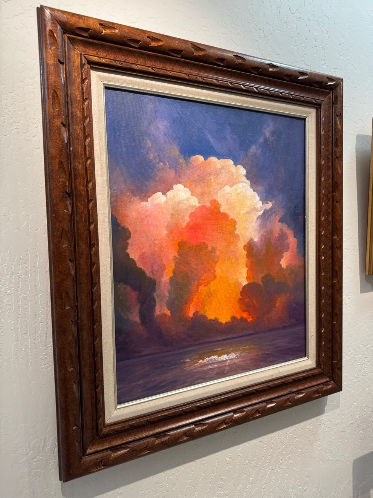 «Fire and Water» Sunset oil on canvas 2026 Framed YASAMI 32″ x 28″