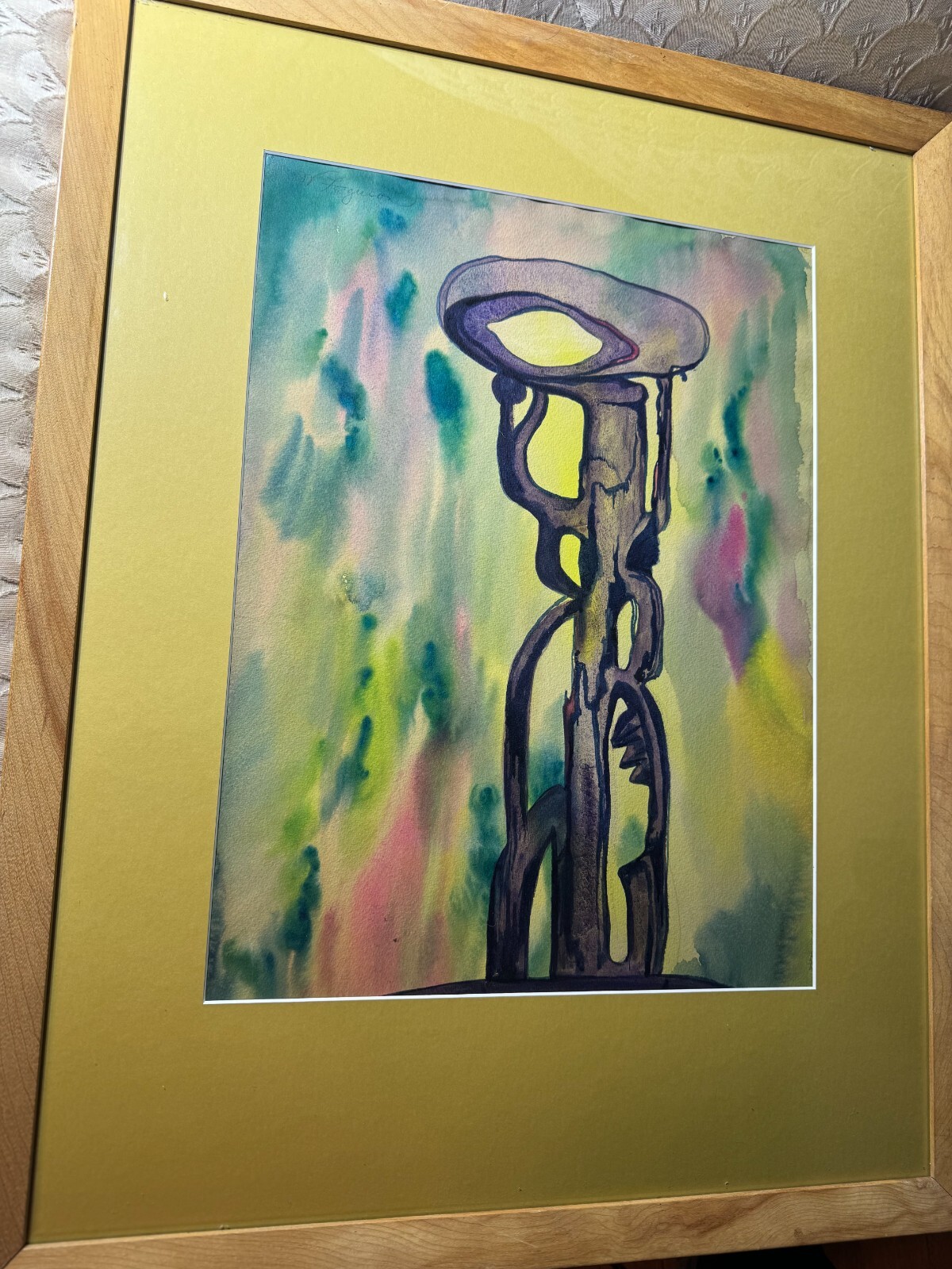 William Ferguson «An Abstract Composition» Watercolor Painting -Framed