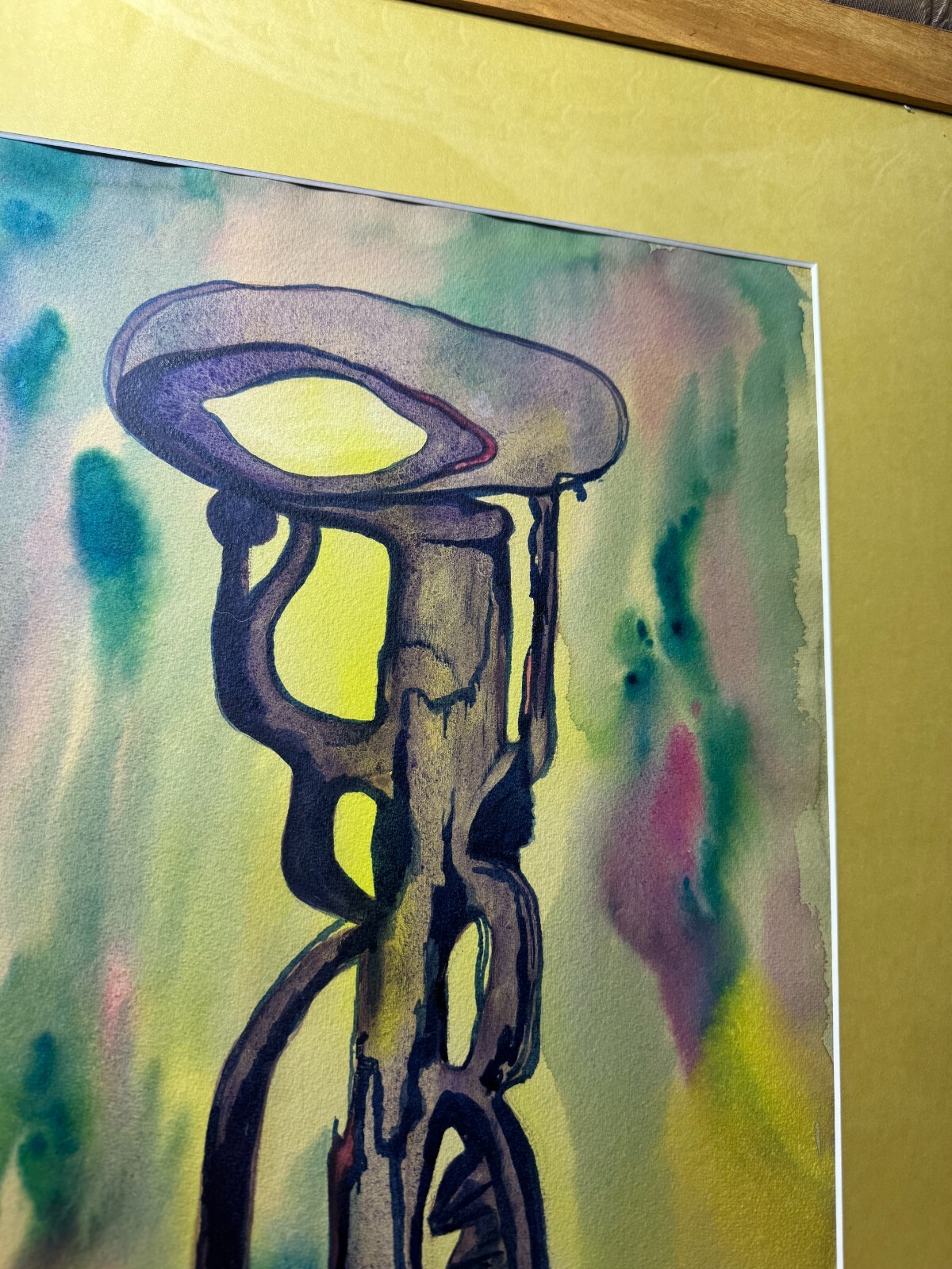 William Ferguson «An Abstract Composition» Watercolor Painting -Framed