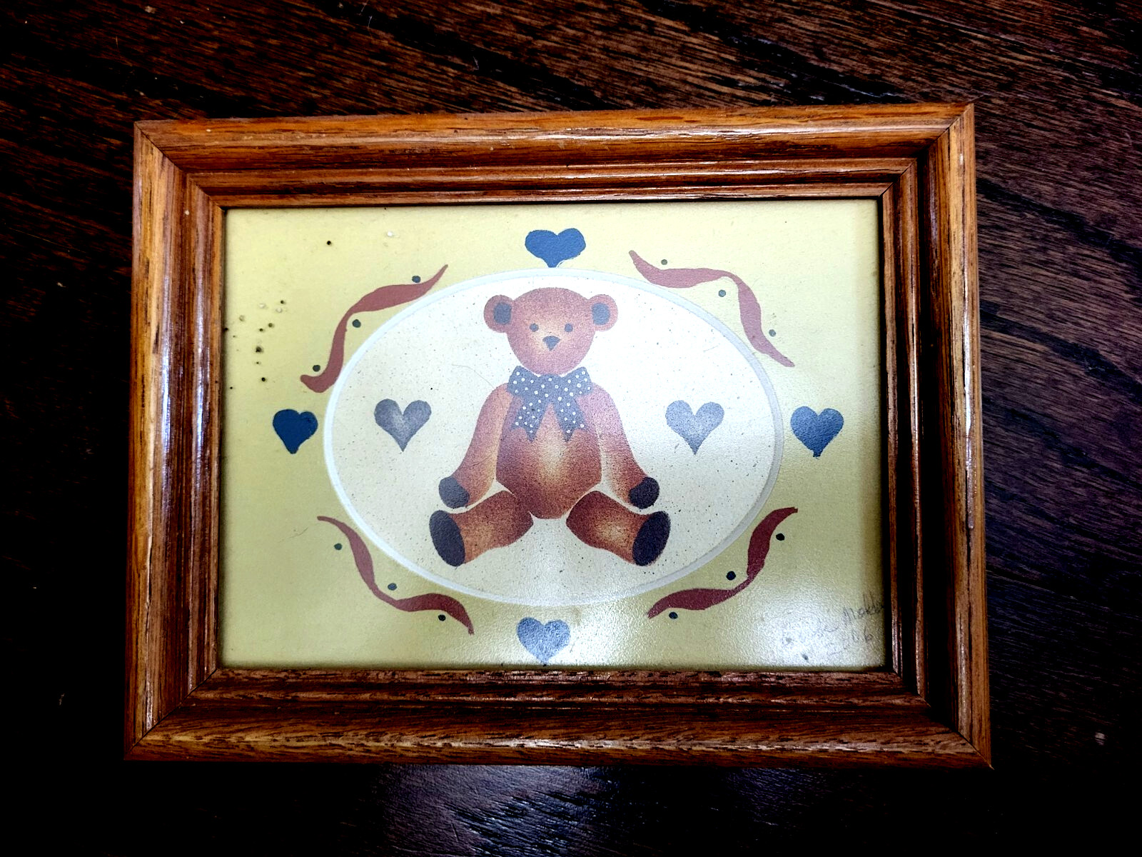 2006 Framed & Matted, Hand Painted & AutographedTeddy Bear Pic by Bobbie Molder