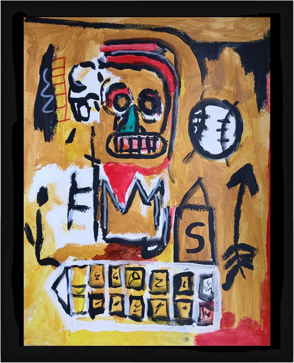 Neo-Expressionism/Abstract Basquait Sports 11×14 Modern Street Art Painting