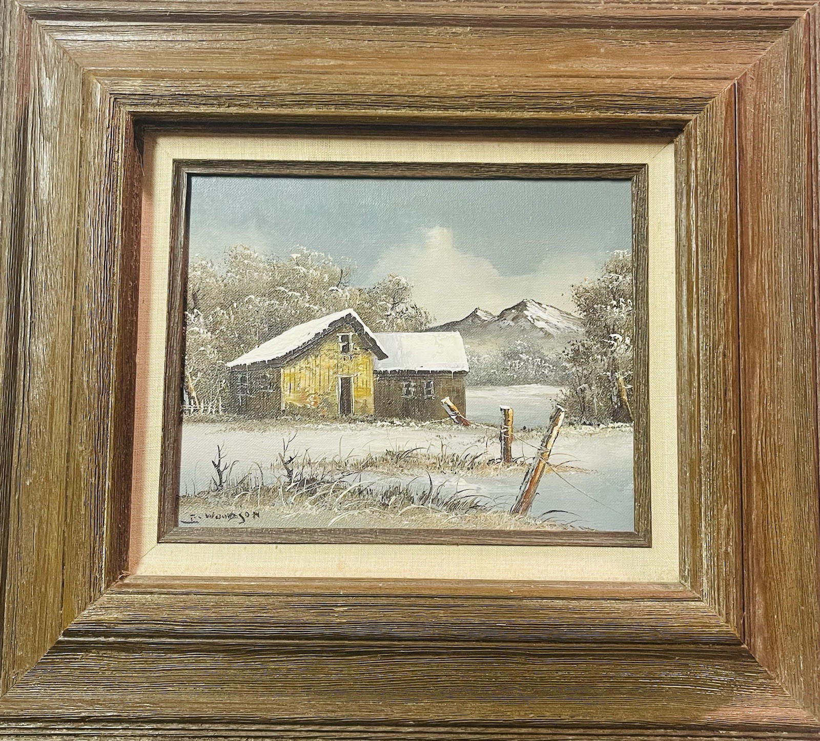 Original Oil Painting By Everett Woodson In Excellent Condition. Frame: 16×18”.