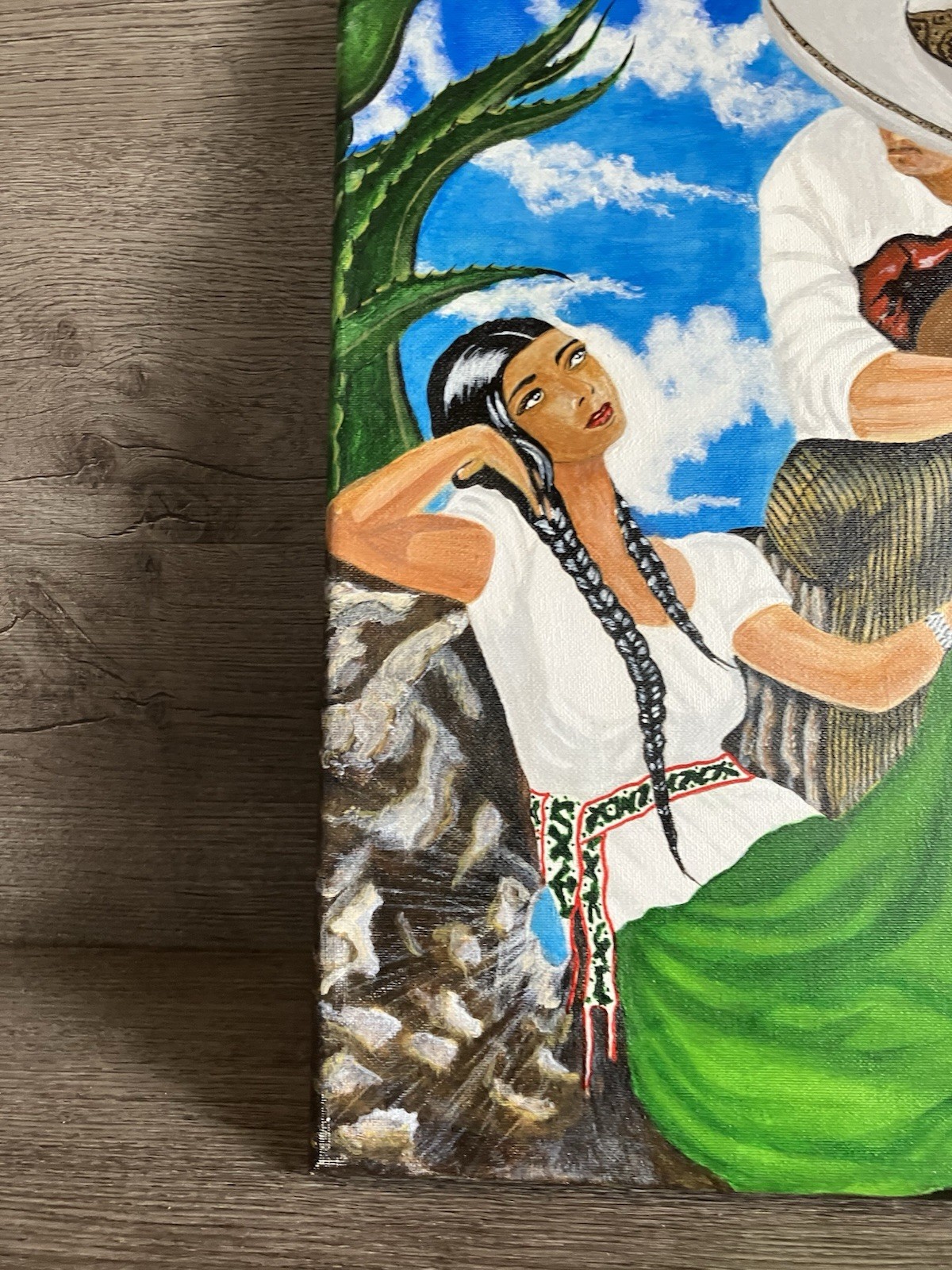 Original “the Serenade ” Acrylic Painting Prison Art Handmade Canvas Art