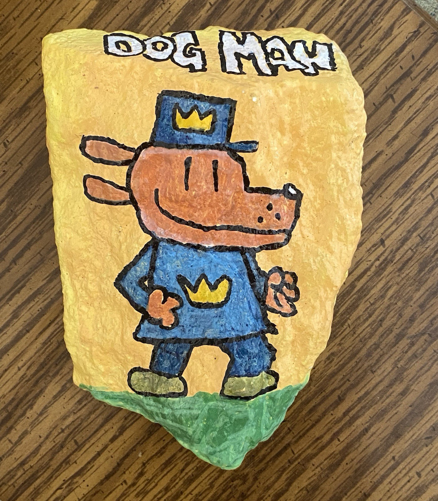 Hand Painted DOG MAN Rock Kids paper weight Painting Art Gift