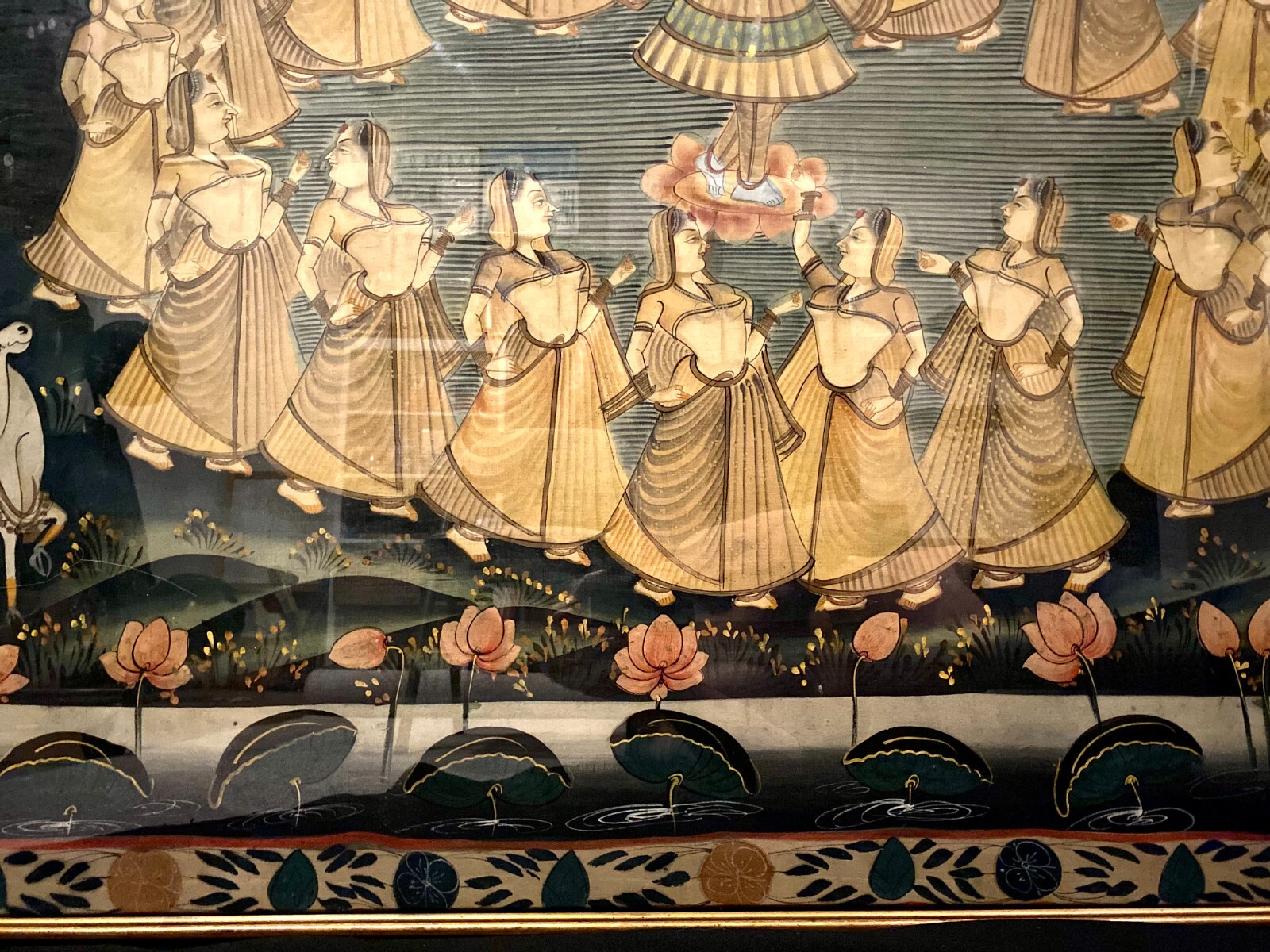 Large, Original Pichwai – Bani Thani Style- Painting featuring Krishna Fluting