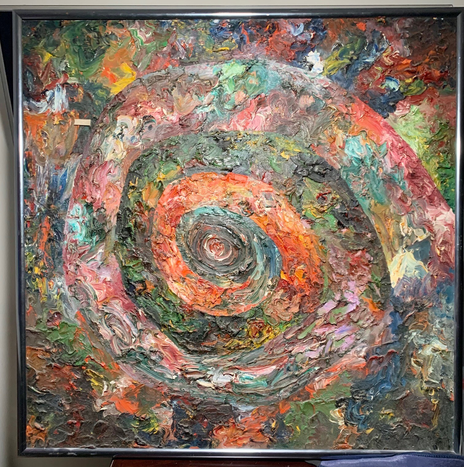 🔥🐇 STEINBERG, ORIGINAL OIL ON CANVAS 36″ X 36″ GEOMETRIC ABSTRACTION 🔥🐇