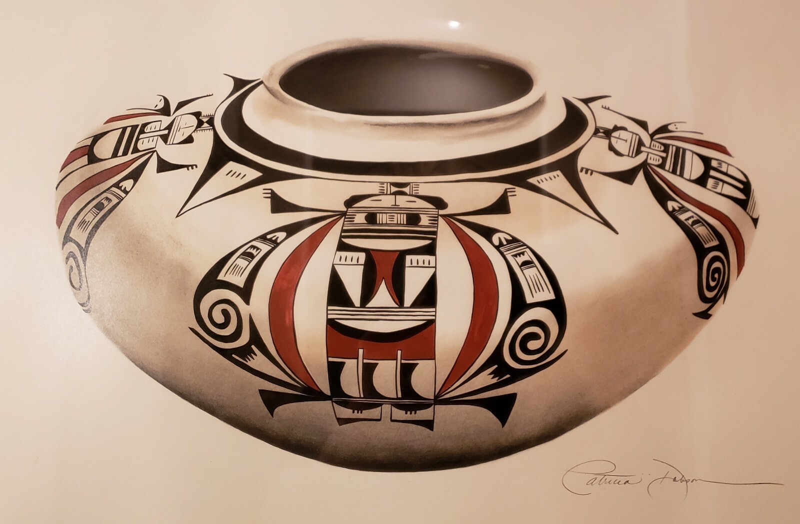 PATRICIA DOBSON Original ACRYLIC PAINTING ON BOARD Rare HOPI JAR NAMPEYO
