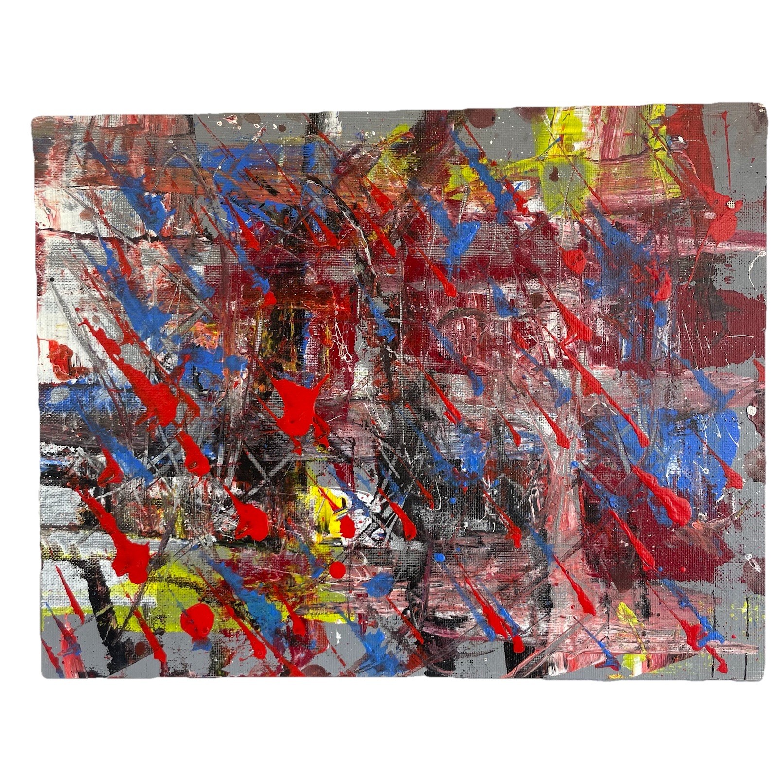 NEW! Abstract Art Painting ORIGINAL Acrylic 11×14 Canvas Panel Multi-Color