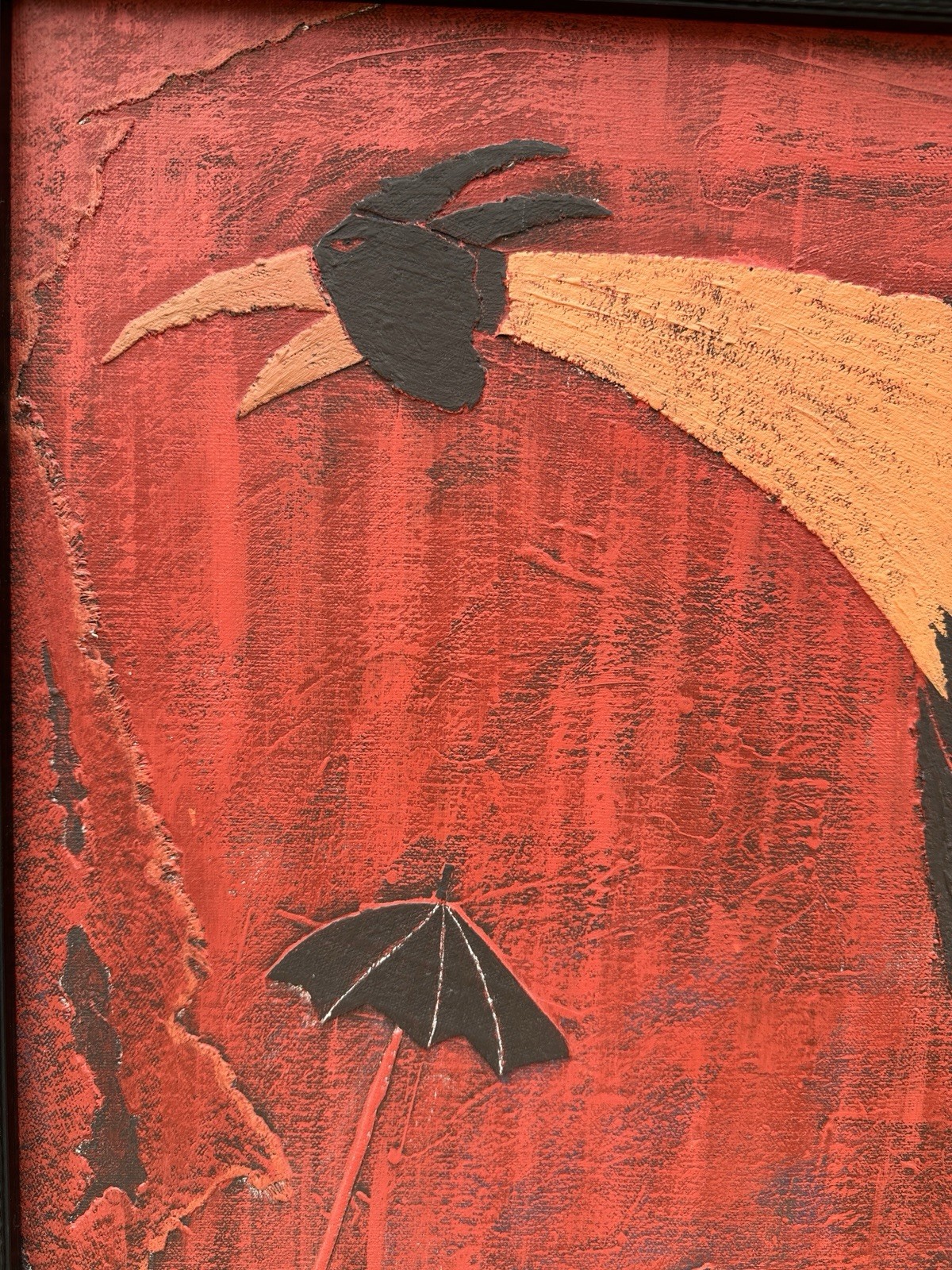 Joseph Lofton Signed Mixed Media Rooster Painting Original 32 x 30 Framed & Book
