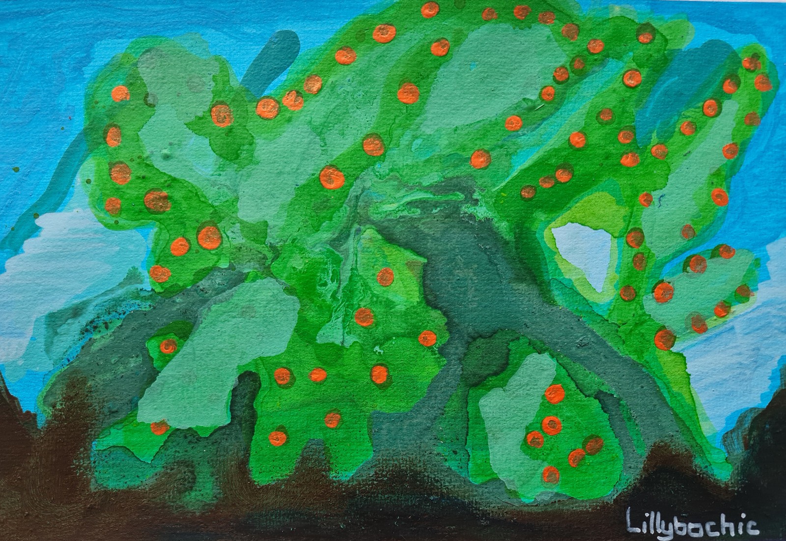 Landscape Painting on watercolour paper Size 9″ x 12″- Greenery