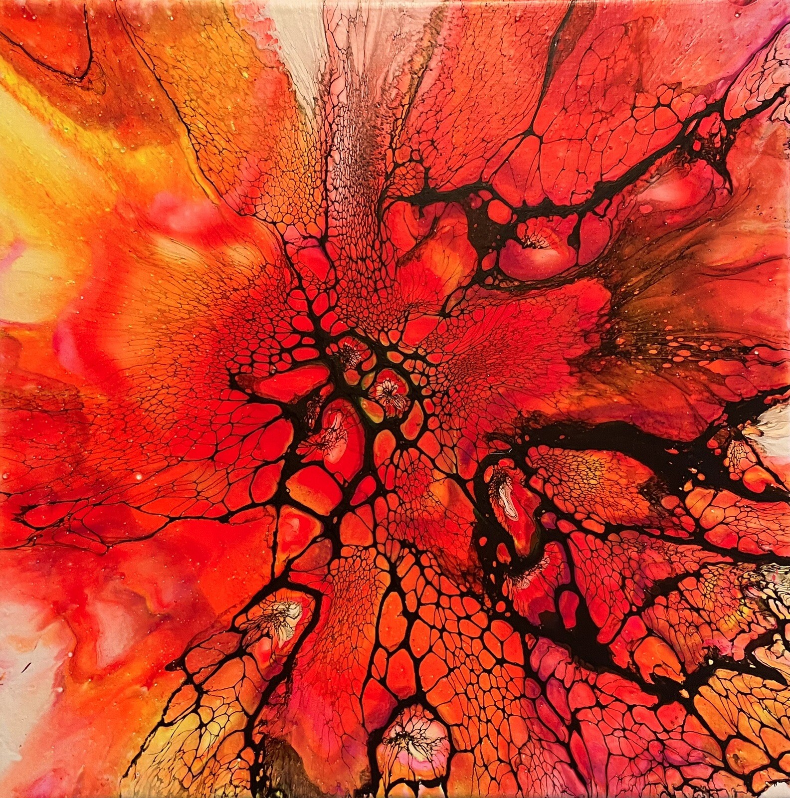 Acrylic Florescent Blacklight Painting/Fluid Acrylic/12 X 12