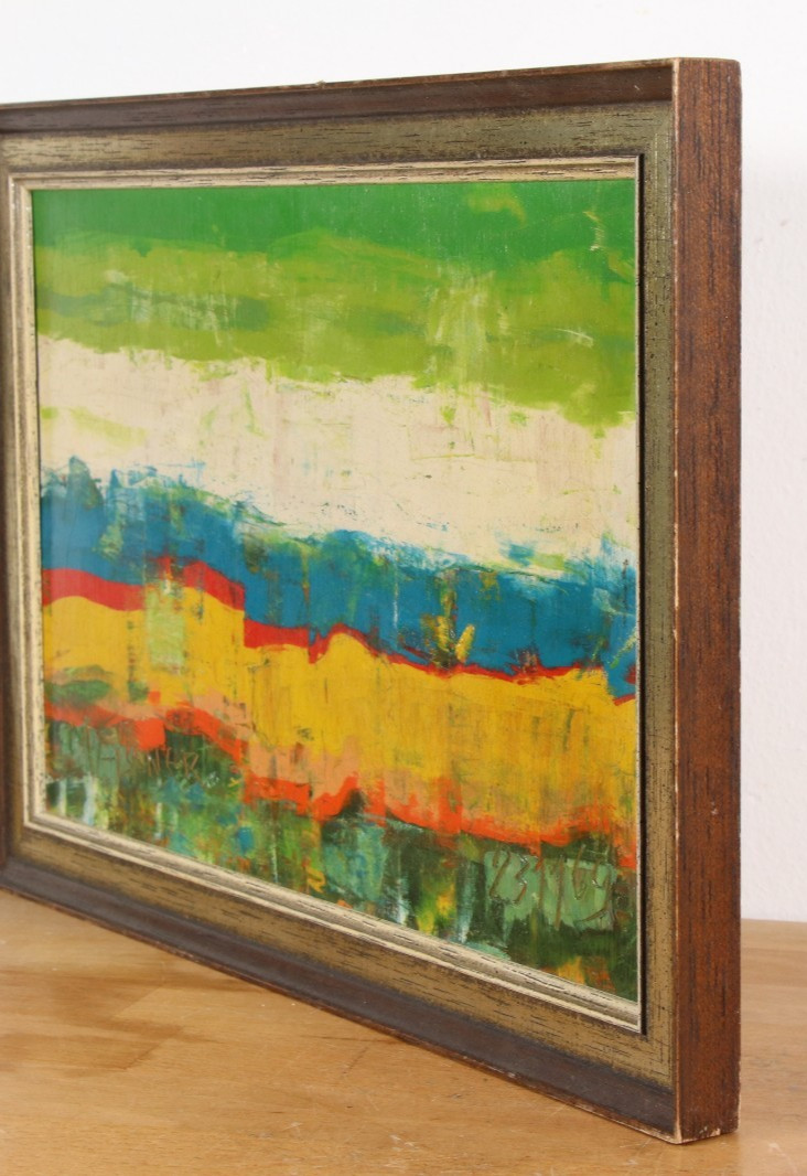 MEISSNER ANDRZEJ Abstract Landscape 1969 Composition Oil Painting Painting Signed
