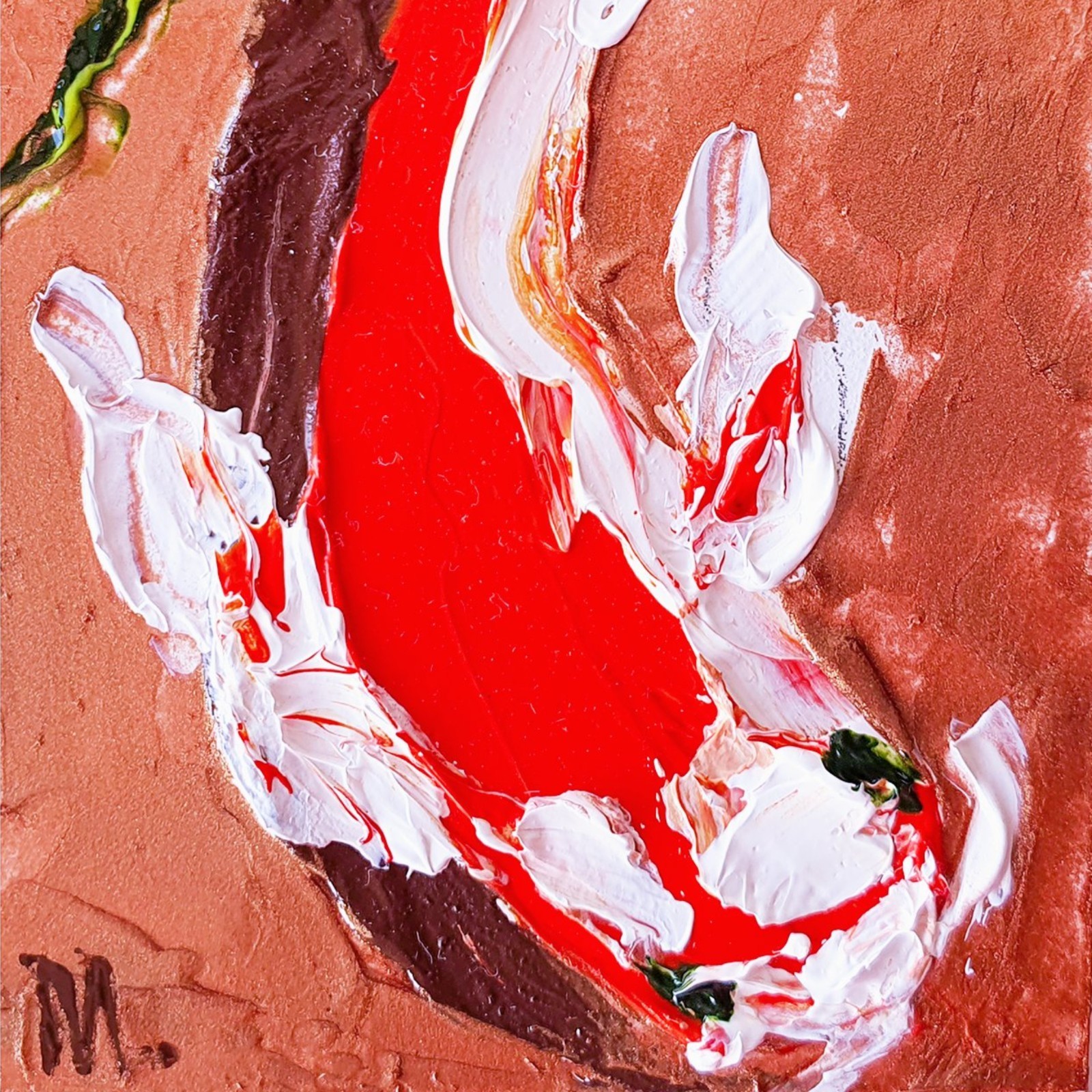 Japanese Koi Fish ACEO Painting Pond Carp Original Miniature Art