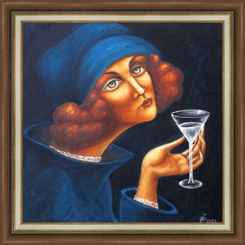 Painting ORIGINAL Oil canvas Modern contemporary Art surrealism by Pronkin BLU1