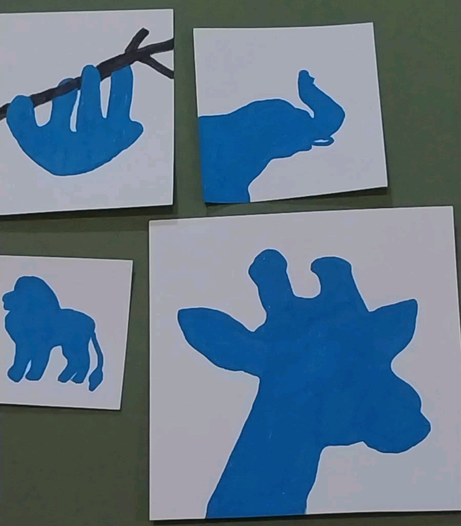 8×8 inch Safari Animals Original Painting Elephant, Sloth, Giraffe, Lion set 4