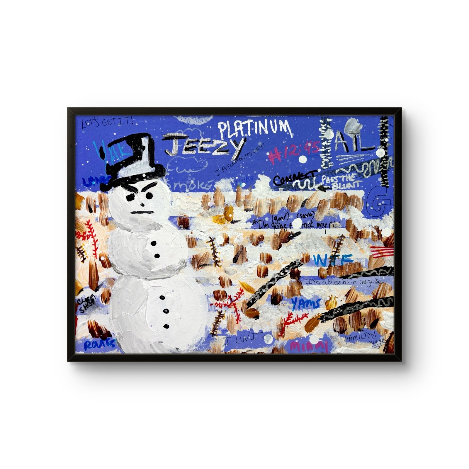 Young Jeezy Snowman Art 11×14 Thug Motivation Hip Hop Canvas Painting Trap