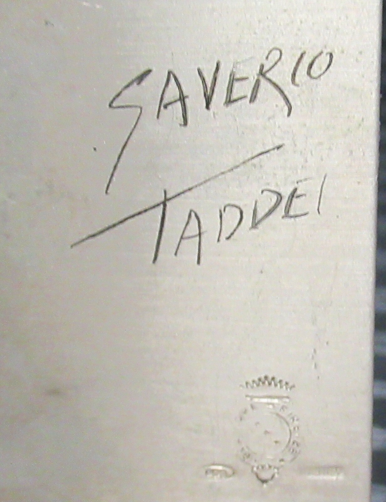 SAVERIO TADDEI DIPINTO A MANO ORIGINAL OIL ON STERLING SILVER PAINTING & EASEL