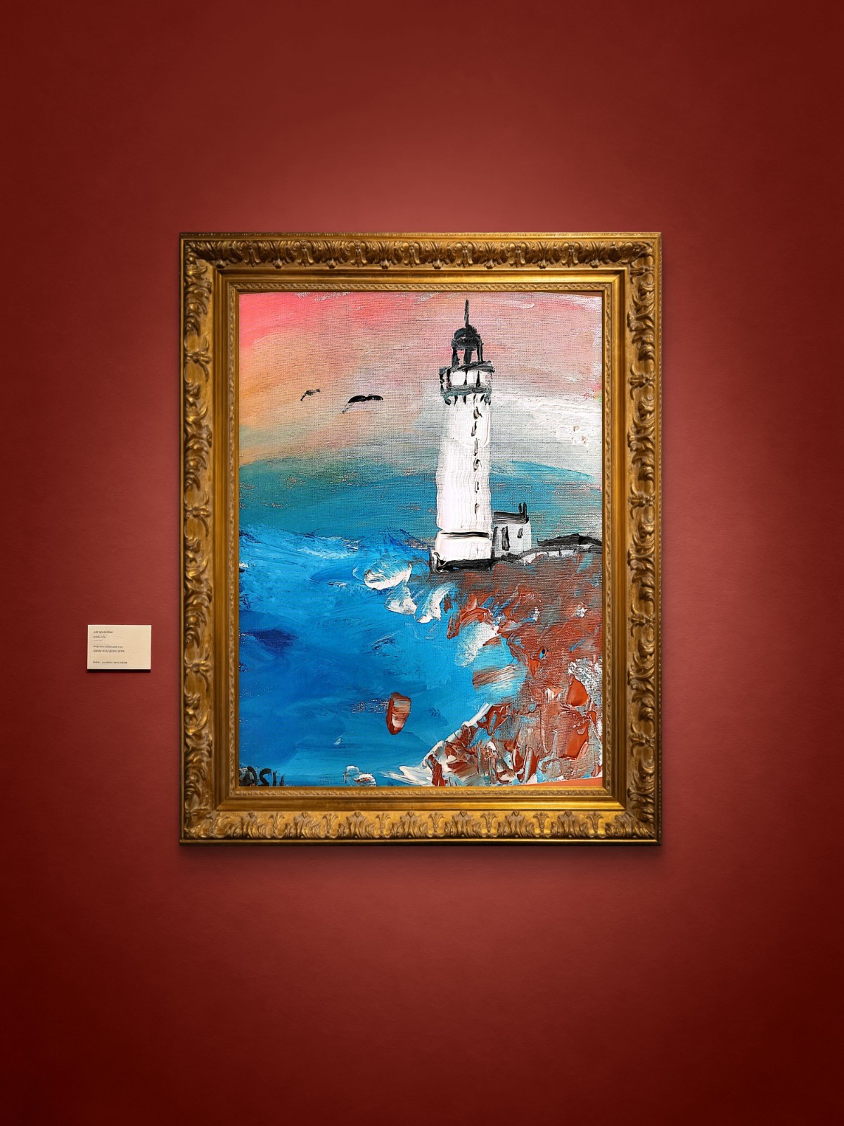 Lighthouse Original Expressionism Acrylic Abstract Canvas Board 11×14