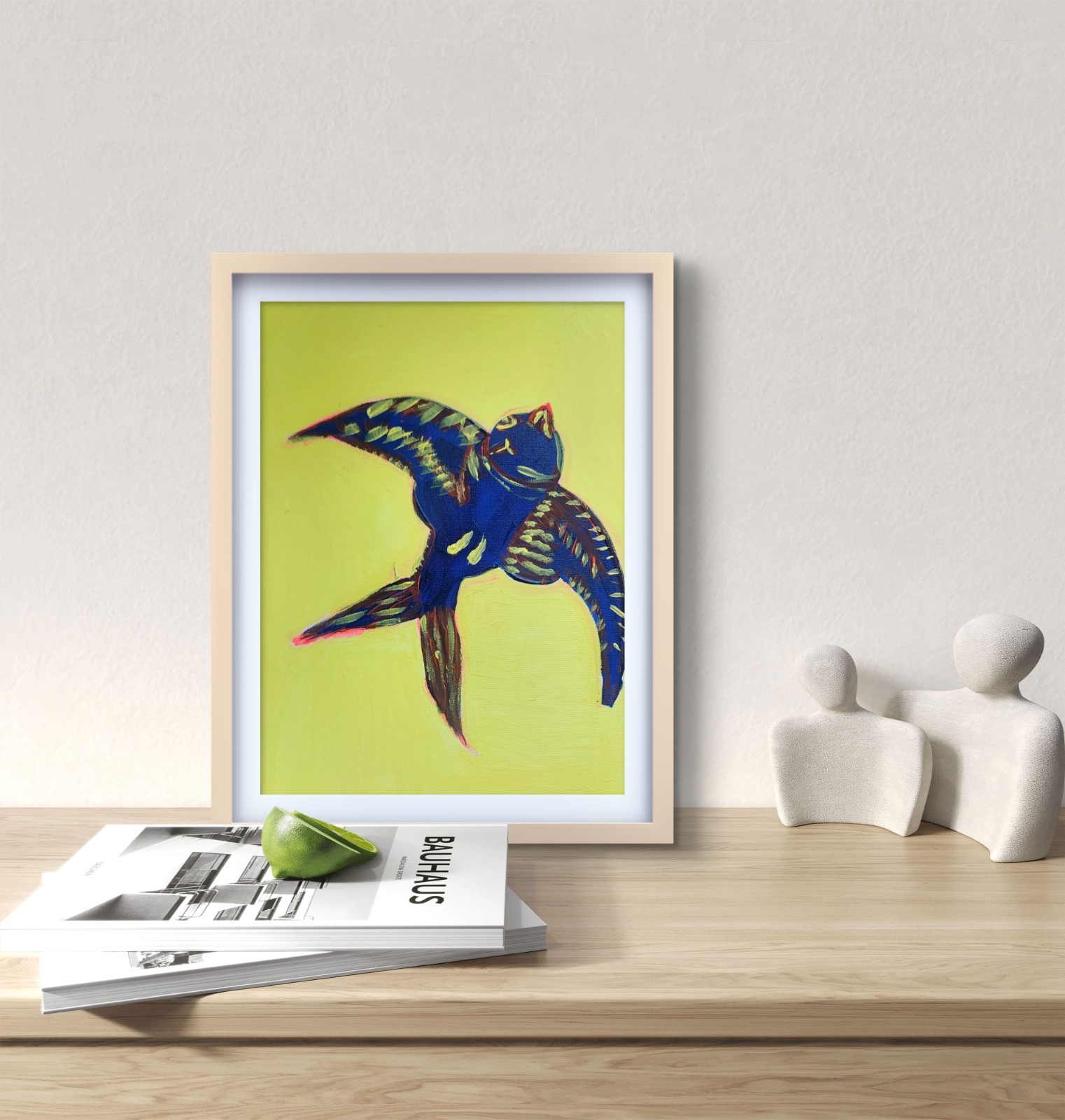 Bird In Flight Colorful Neo Expressionist Original Wall Art 11×14 Canvas.