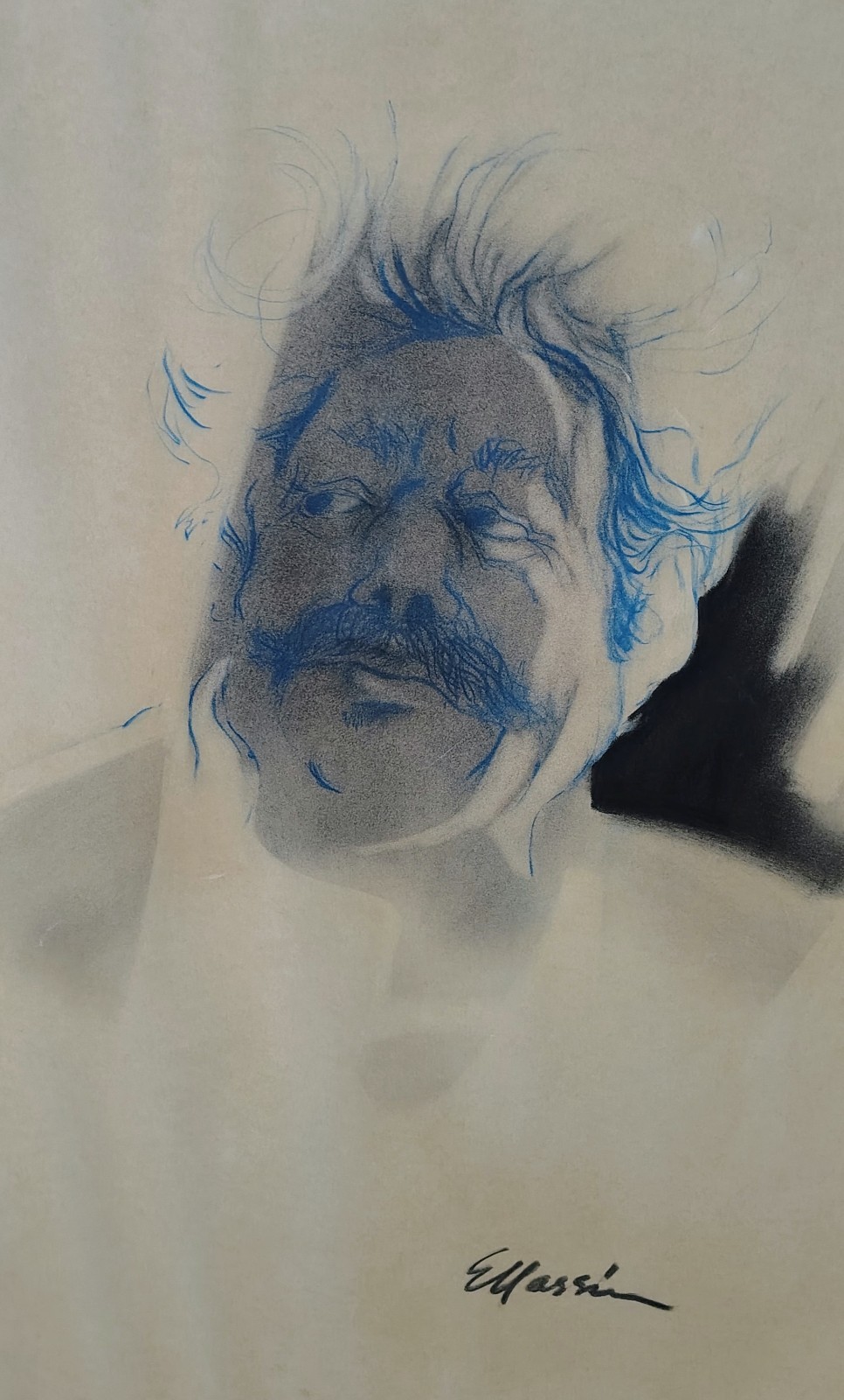 Eugene Massin 1970s Self Portrait Listed Artist Importan Painter Florida Artist