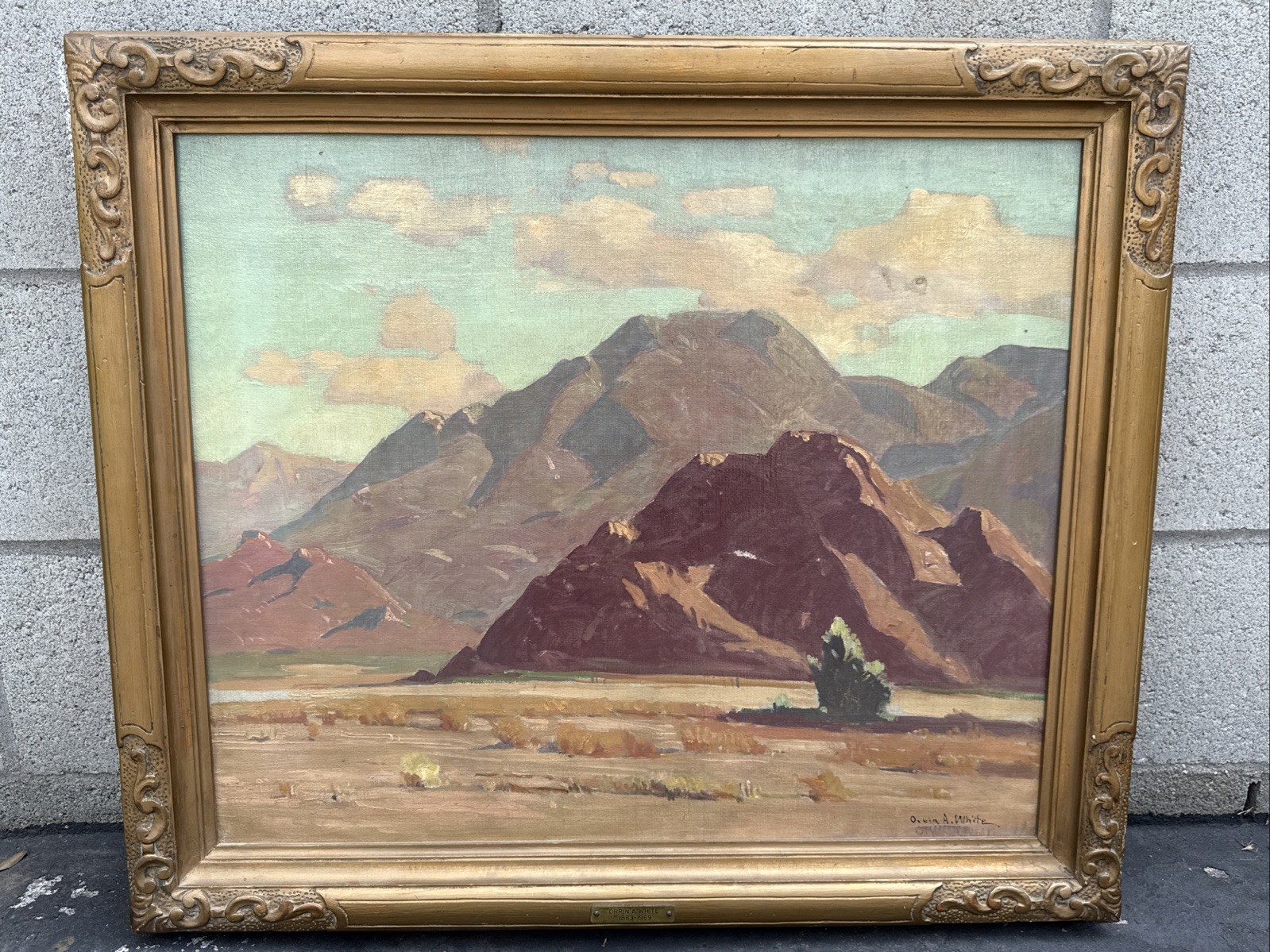 Best Orrin White California Plein Air Landscape Oil Painting La Quinta Exhibited