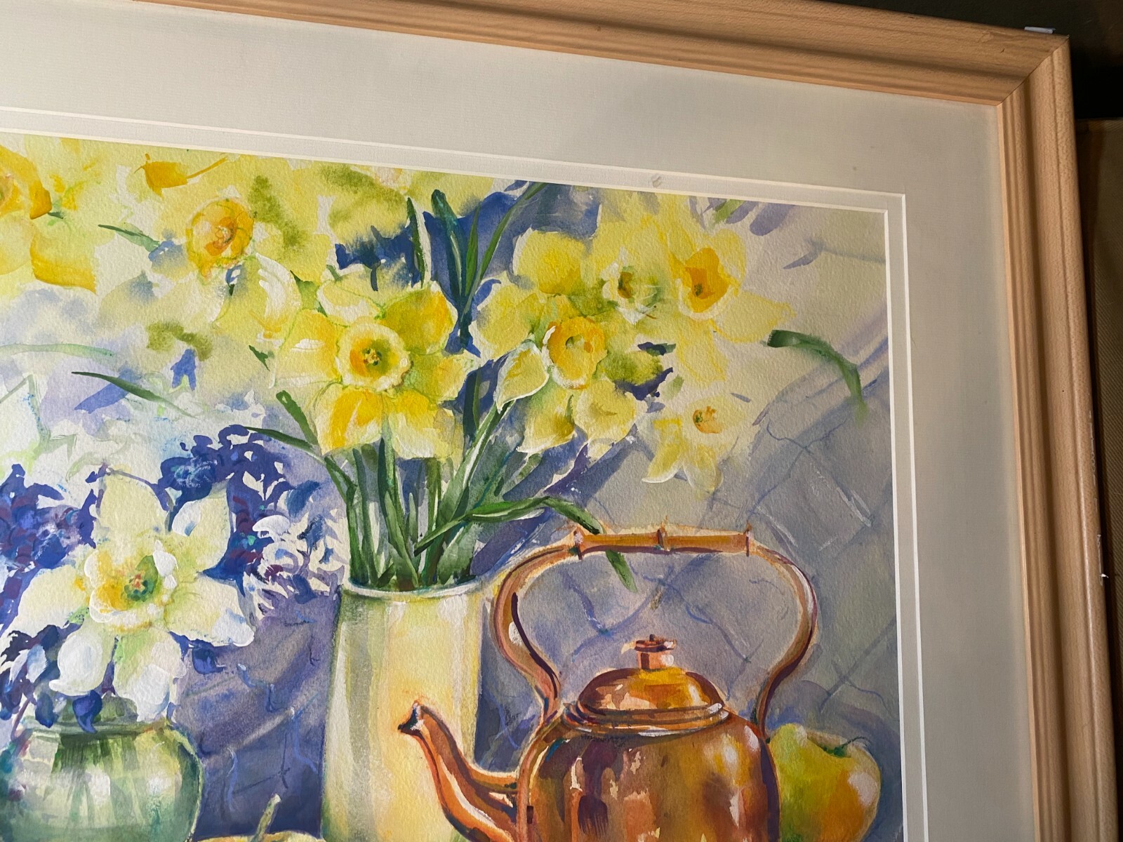 Joseph Hoover (b1939) «Copper Kettle» Watercolor And Acrylic Painting – Framed