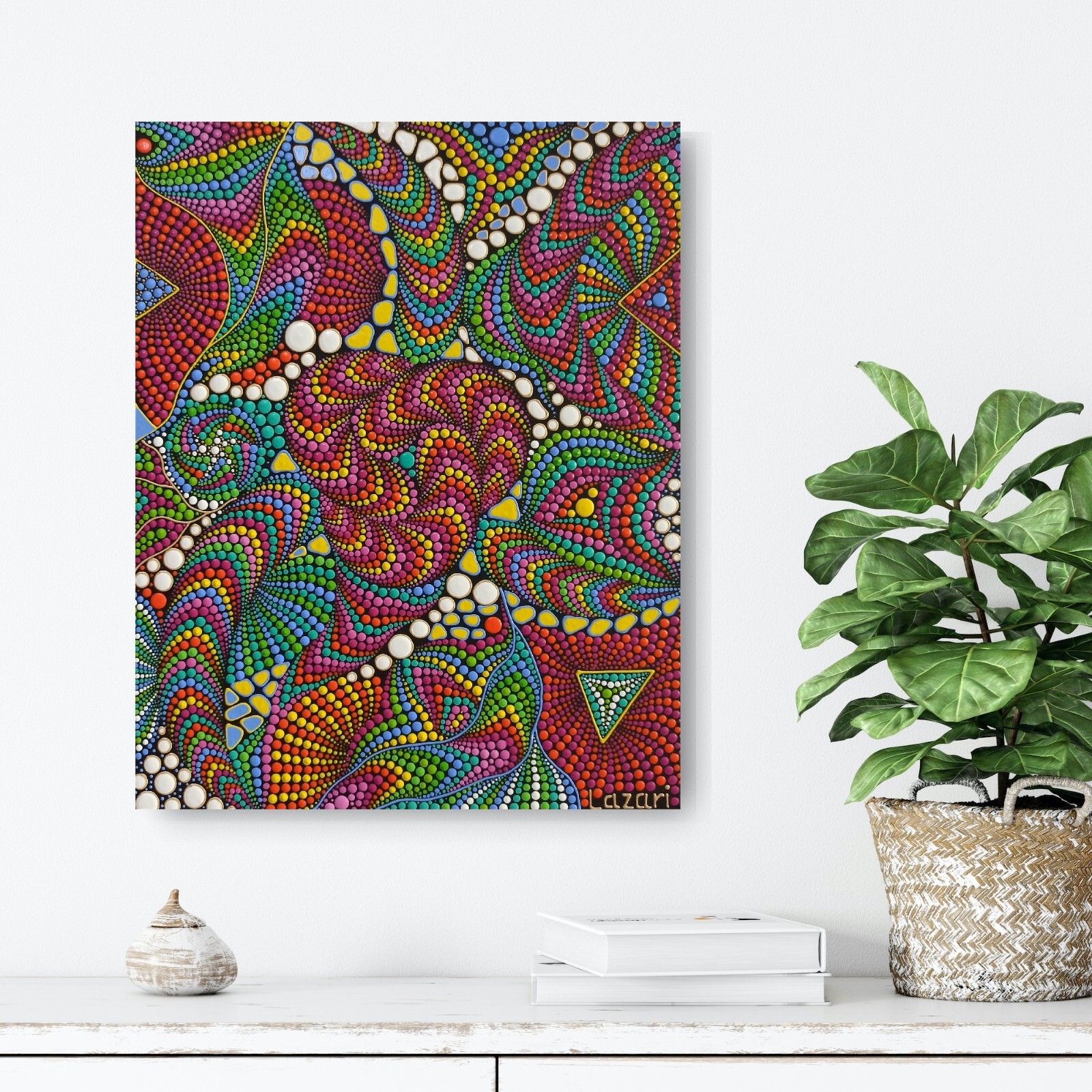 Original Abstract art Psychedelic Trippy artwork Sacred Geometry Art Eclectic