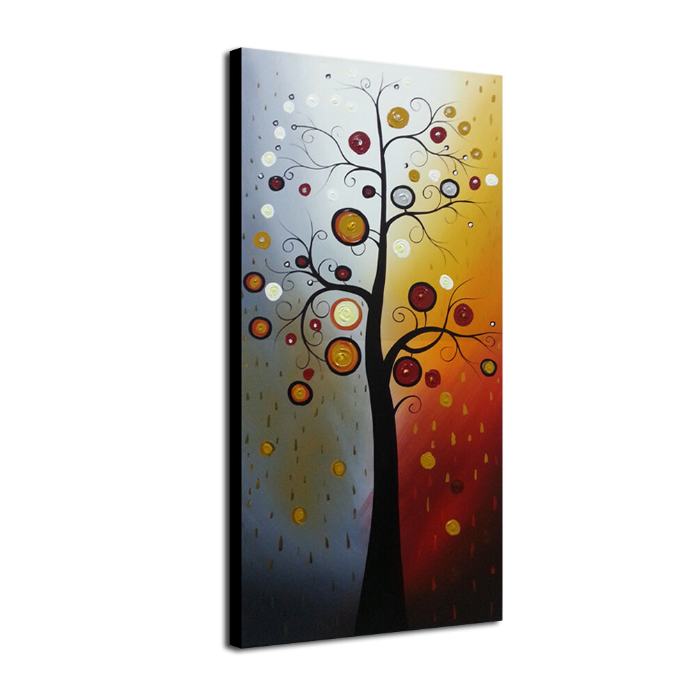 Original Hand Paint Canvas Oil Painting Tree of Life Home Decor Wall Art Framed