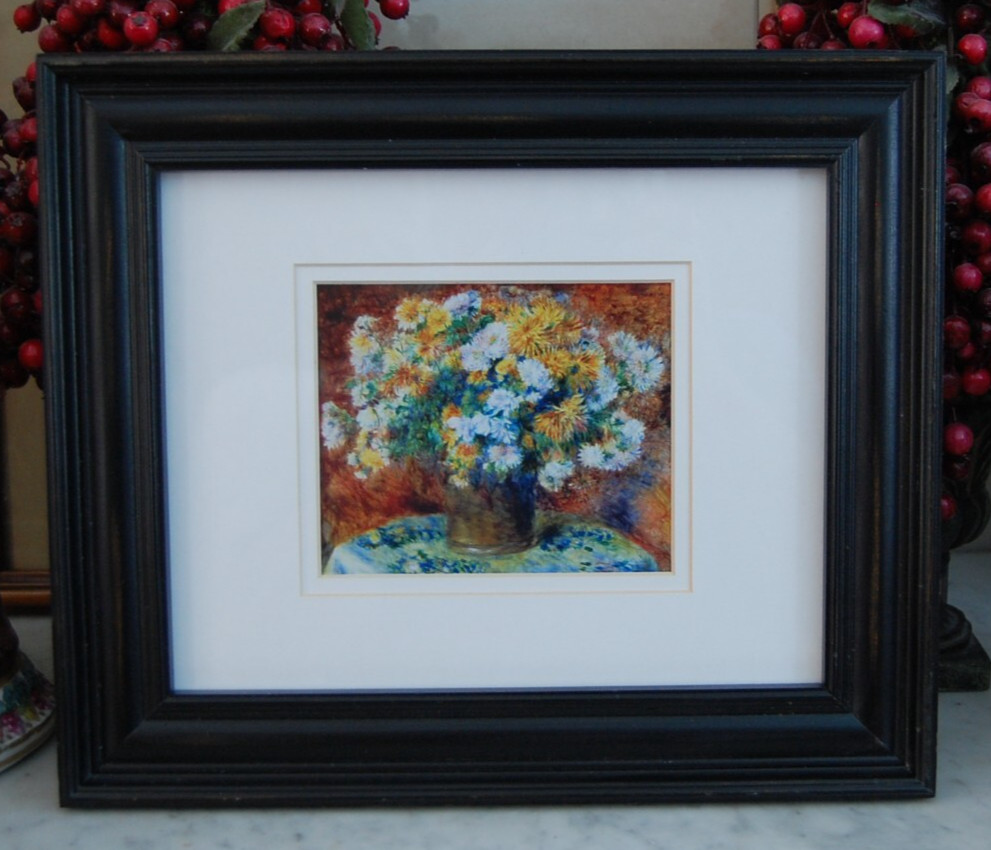 VINTAGE 1990’S FRAMED AUGUSTE RENOIR COLOR PRINT OF » CHRYSANTHEMUMS (1881-82) «