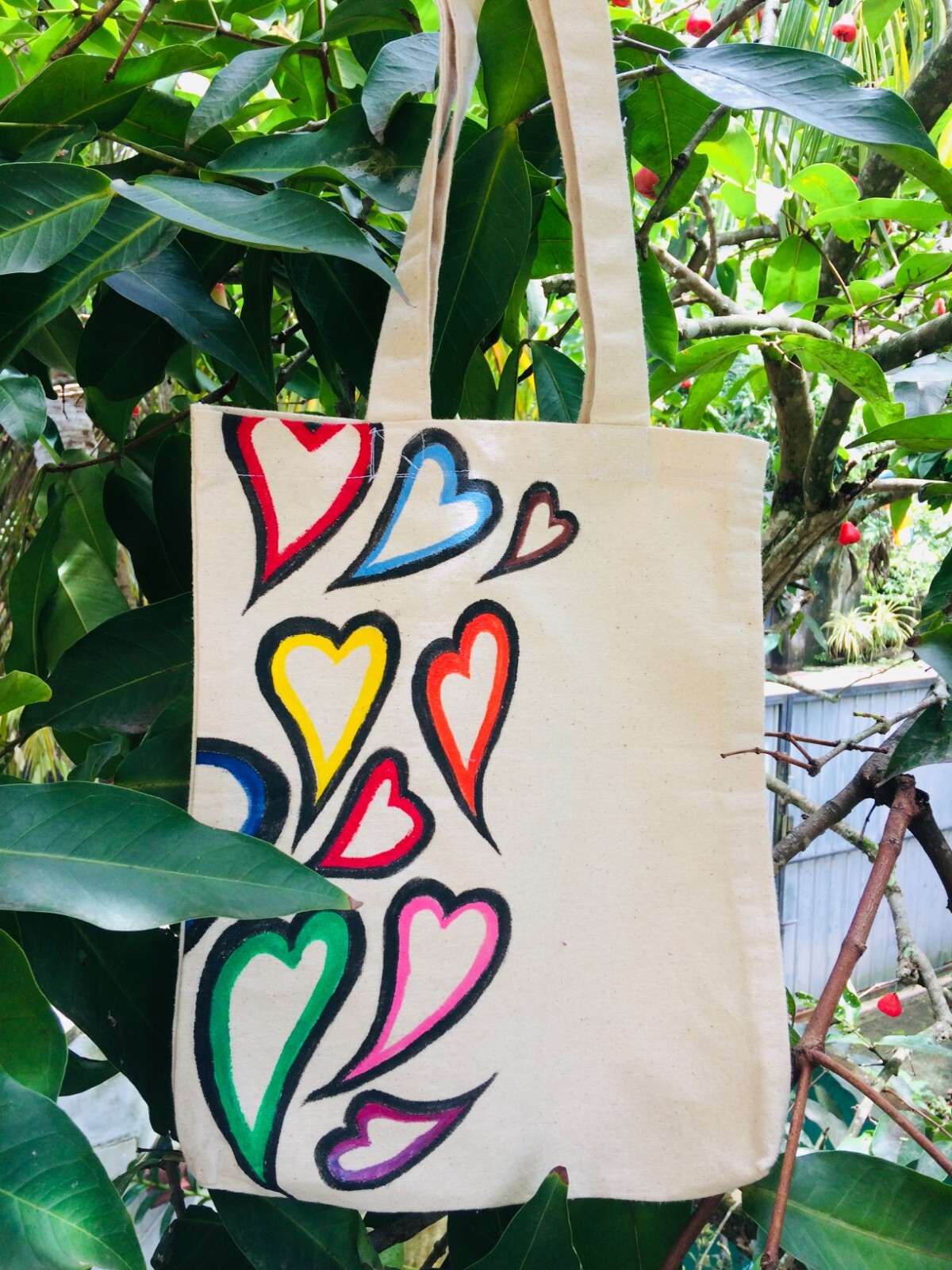Tote bag Hand-painted beautiful Cotton Eco-Friendly free shipping