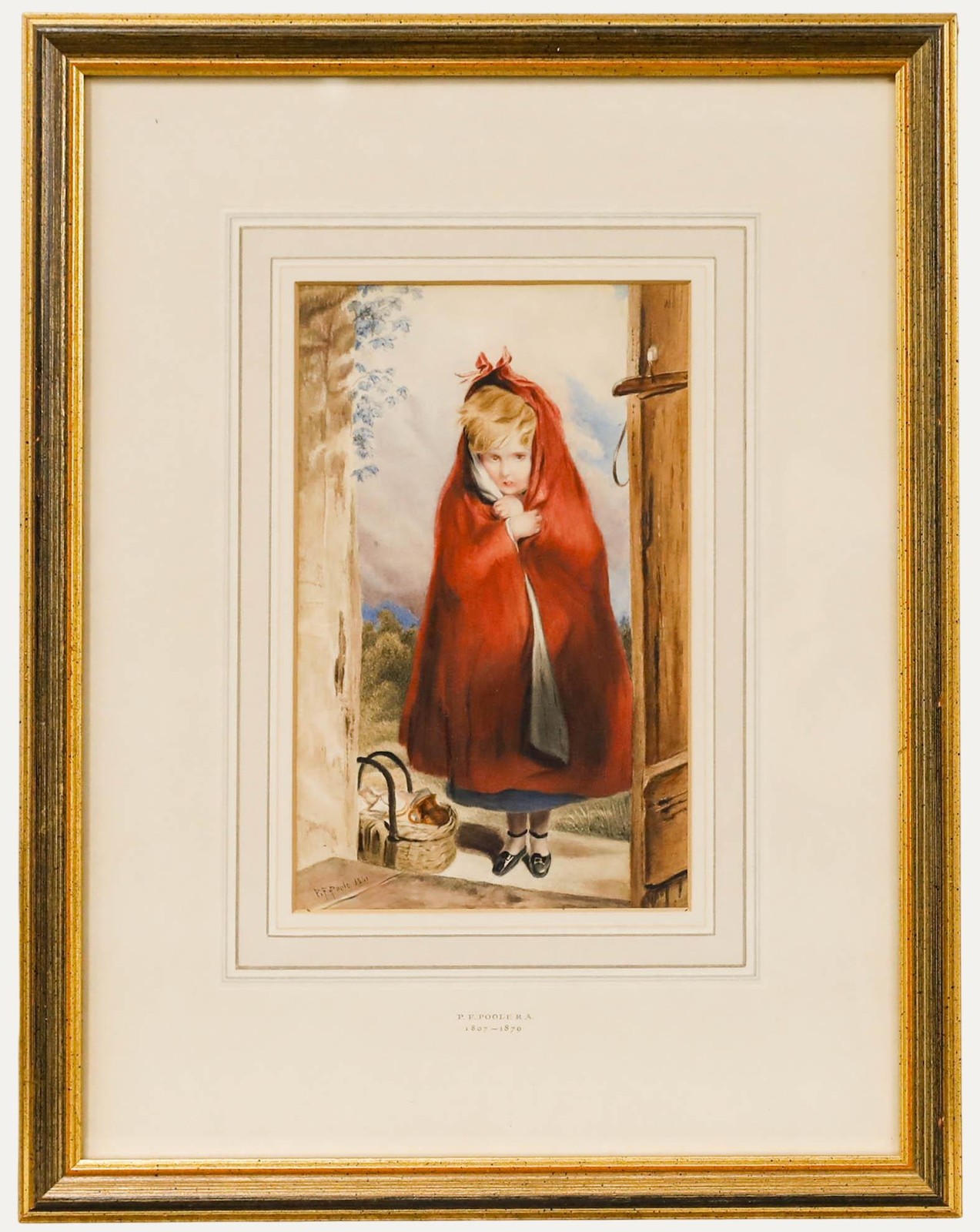 Paul Falconer Poole RA (1807-1879) – 1861 Watercolour, Little Red Riding Hood