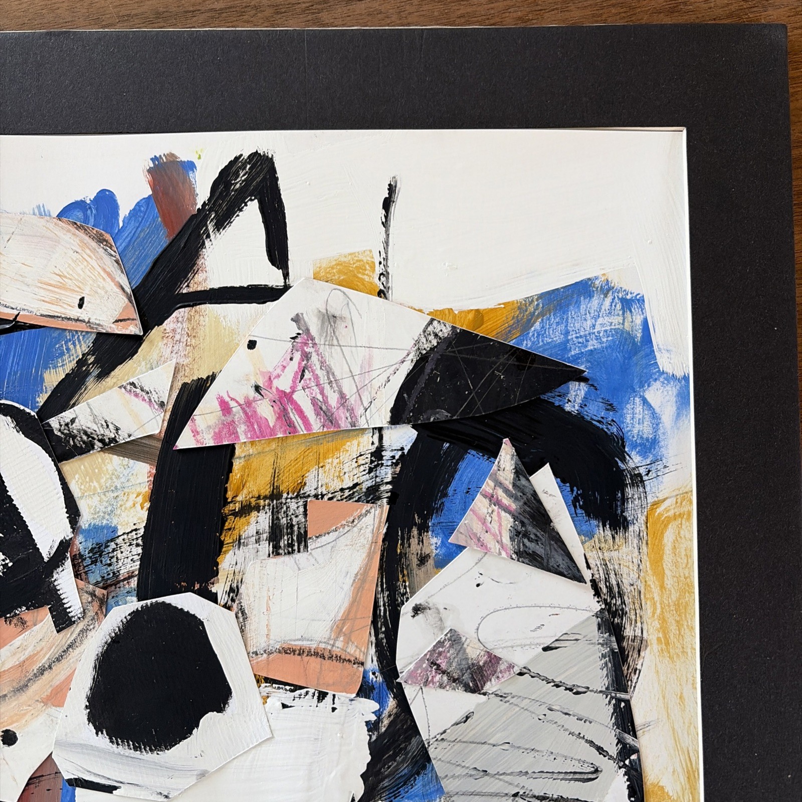 Beto Mejia Original Modernist Abstract Expressionist Art Painting Collage