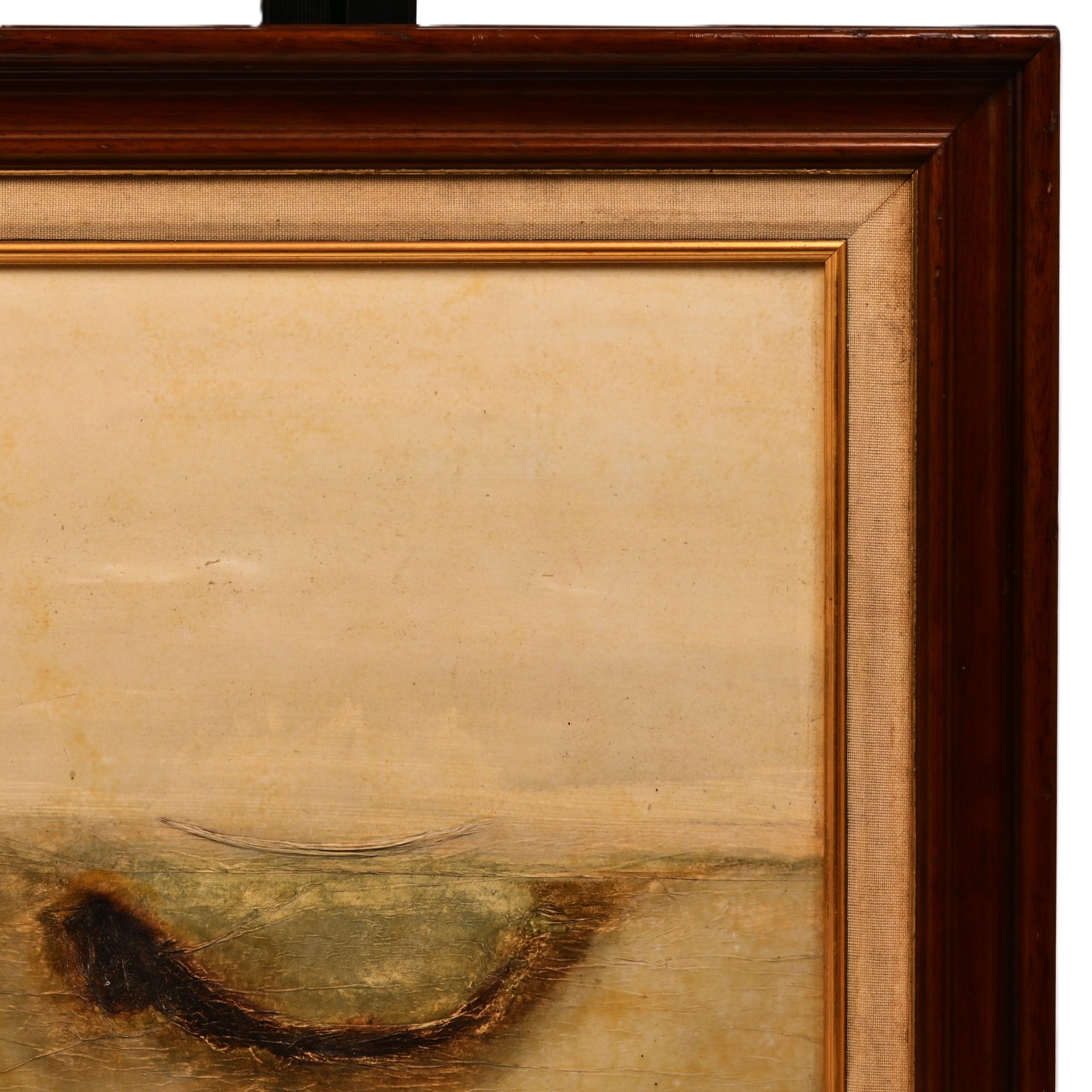 MAQBOOL FIDA HUSAIN Original Vintage Signed Abstract Landscape Collage Painting