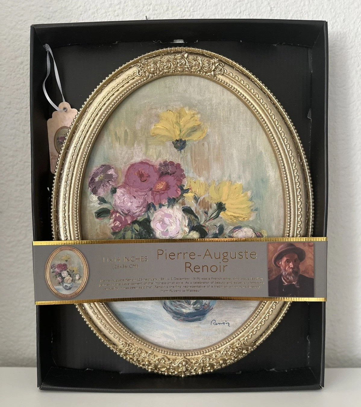 TikTok Viral Pierre-Auguste Renoir Framed Art – Vase of Roses and Dahlias