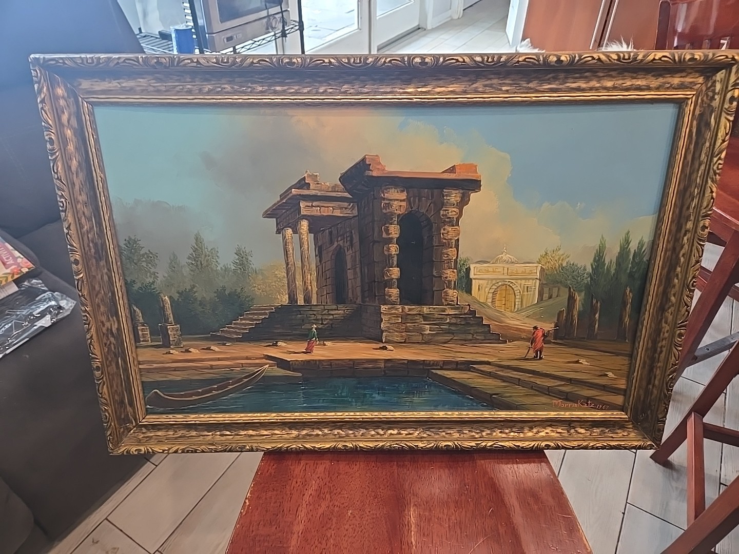 Morris Katz Original Painting 29×19 Framed Unique Piece Signed 1967