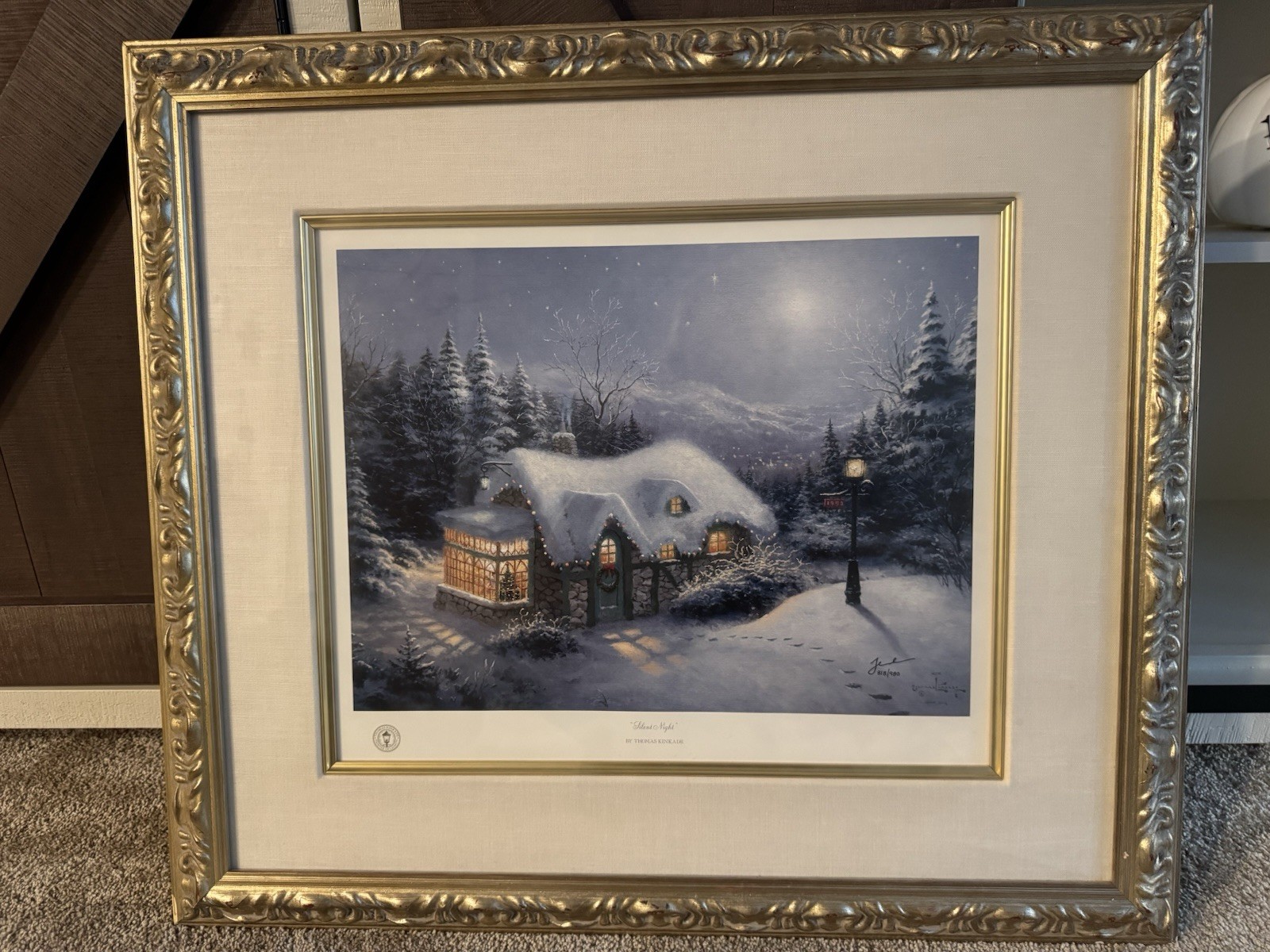 Thomas Kinkade Silent Night 12×16 S/N Canvas