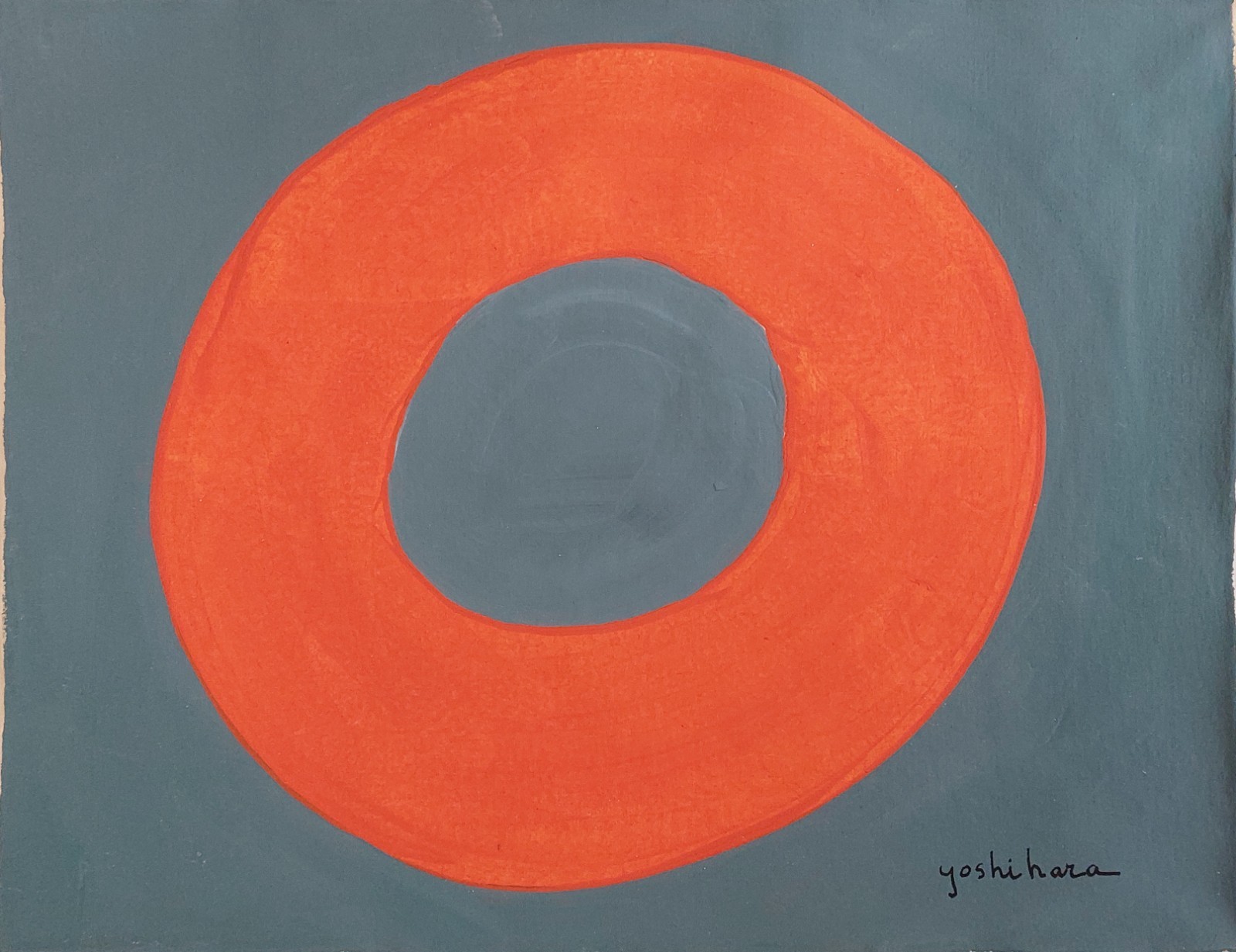 Jiro Yoshihara Signed Abstract Oil Painting on Canvas – Japanese Modern Art