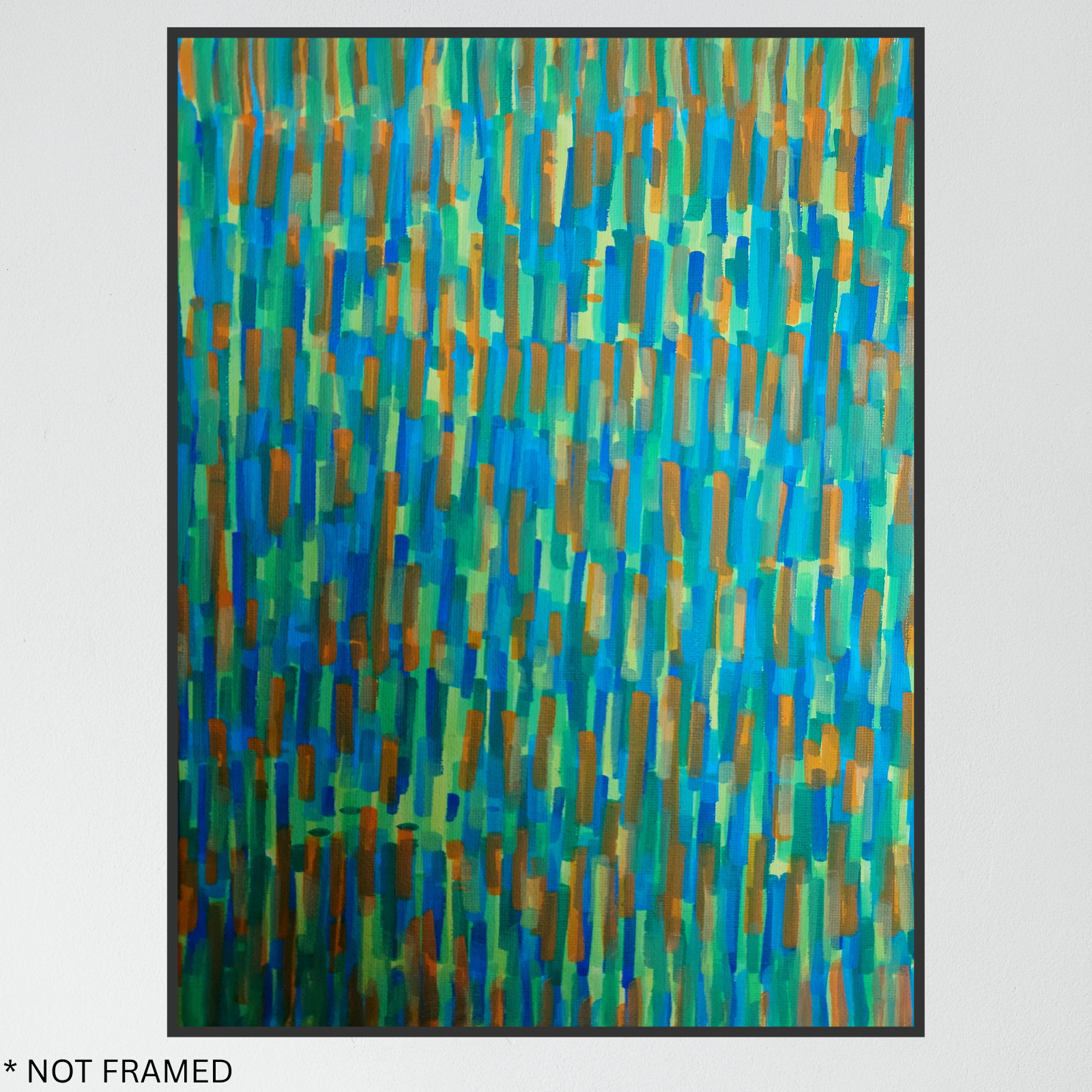 ABSTRACT CANVAS PAINTING «Letters 54» REASOR Original OOAK Acrylic 9×12