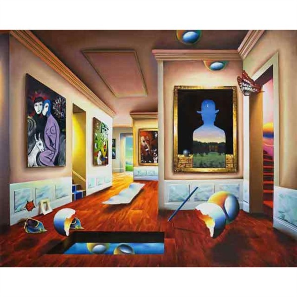 FERJO GICLEE ON CANVAS «Interior With Magritte» 40″ x 30″ SIGNED NUMBERED