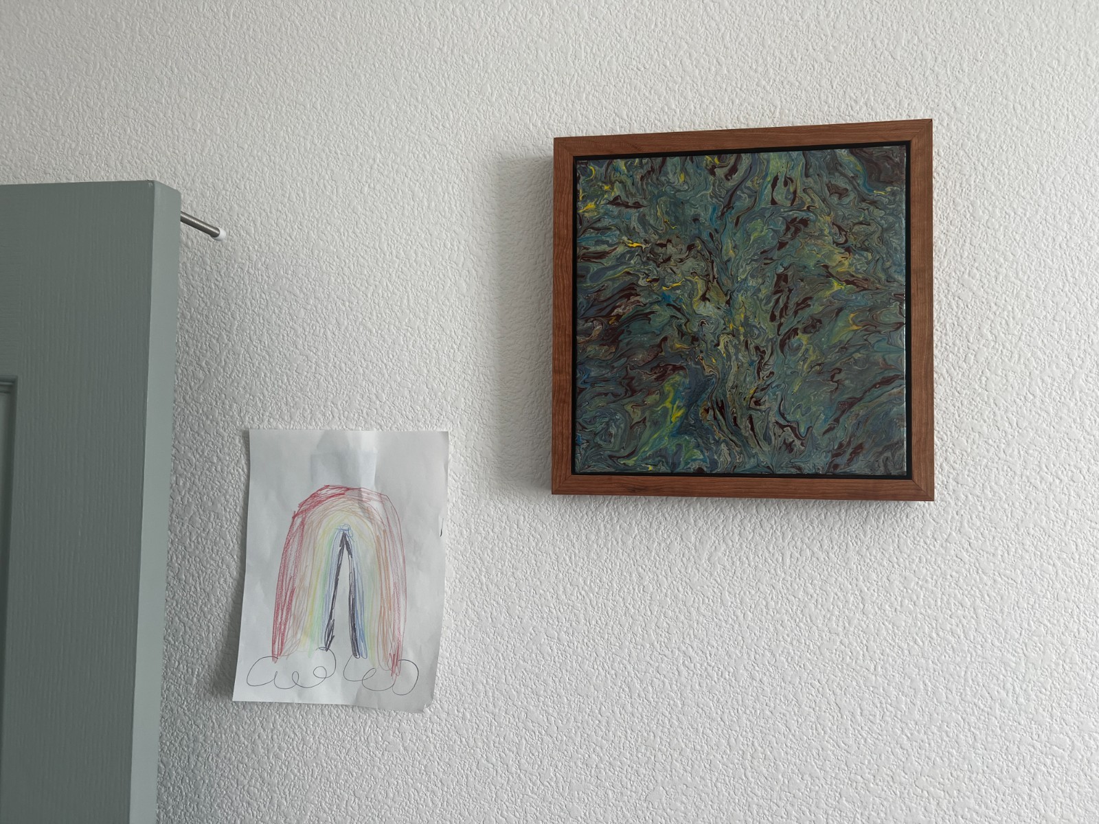 Original Acrylic Pour Painting | Abstract Fluid Art | Signed EK | 13.5″ X 13.5″
