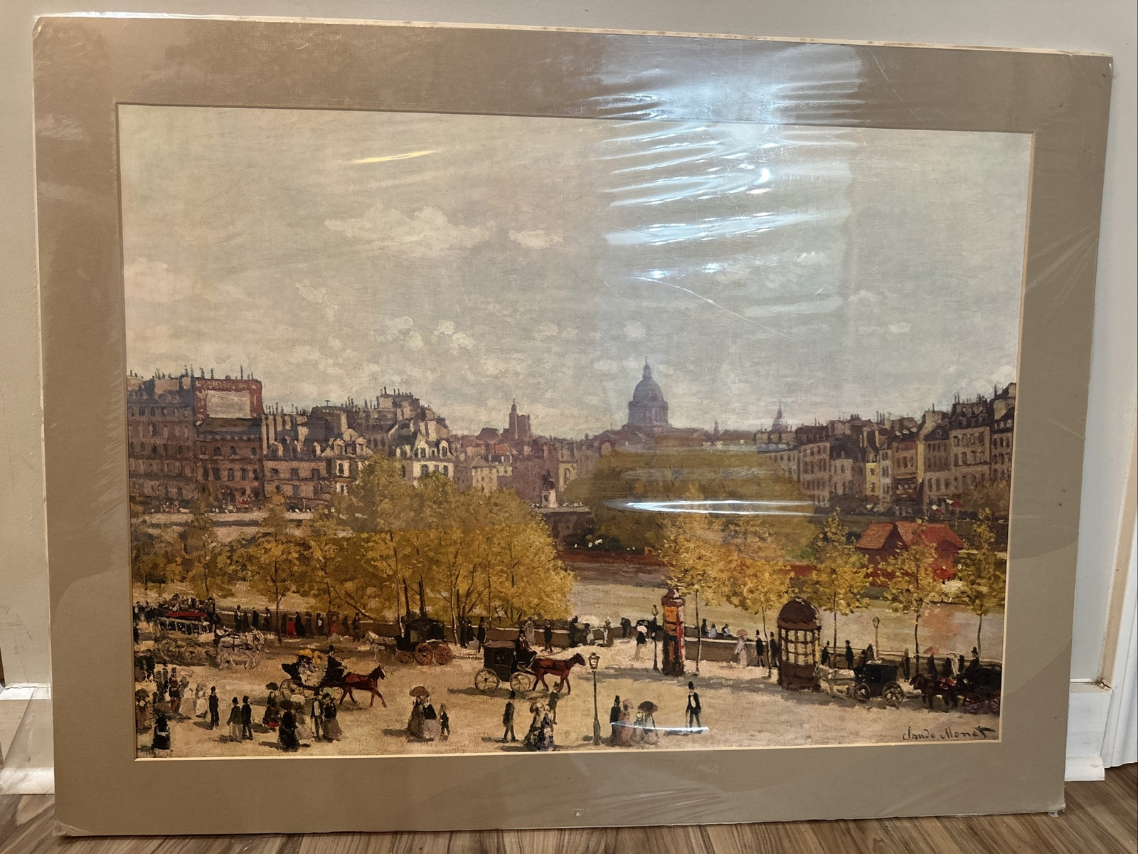 Vintage Lithograph Print Claude Monet Poster Quai du Louvre (1867)