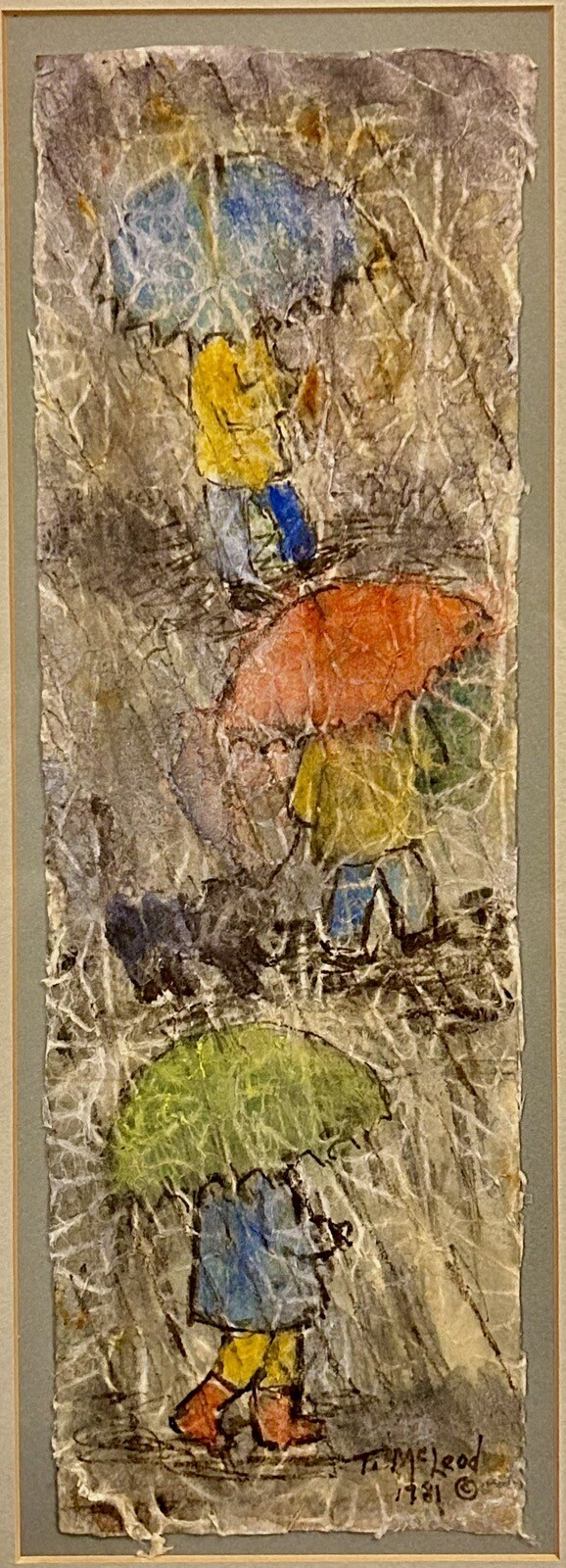 Expressionist Gouache Mixed Media On Paper 18”x9.5” Signed