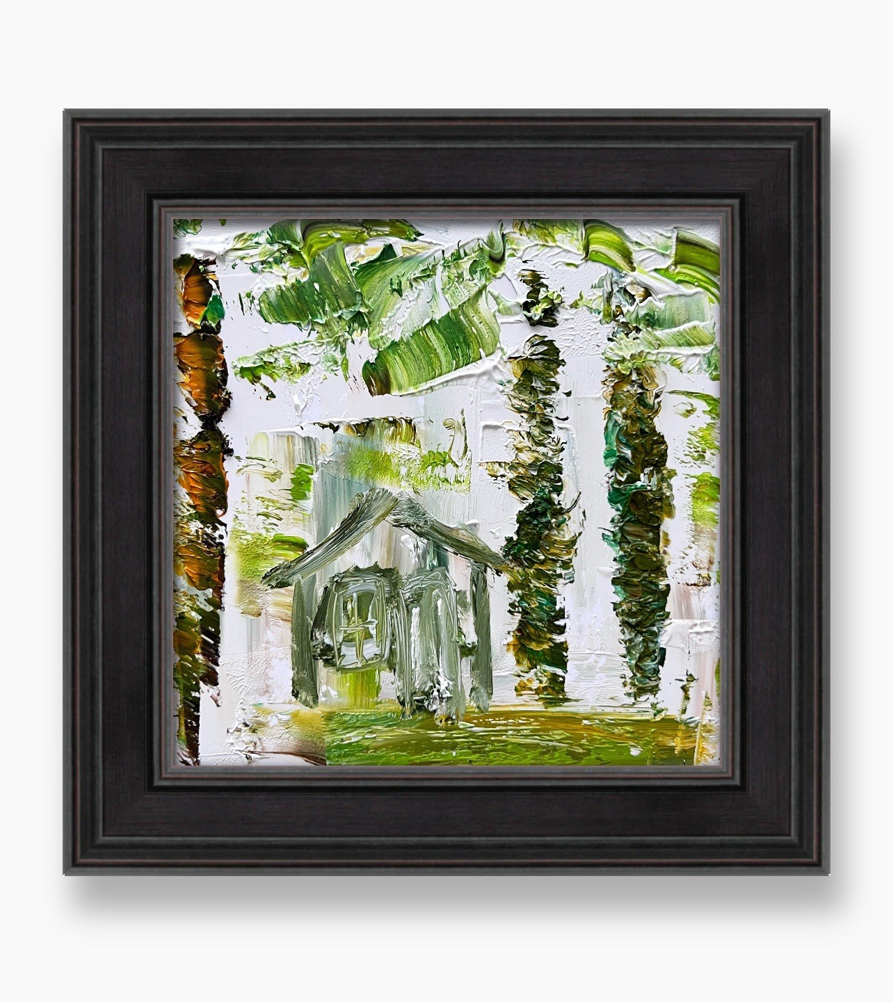 Caribbean Palm Cottage Painting • Relaxing Tropical Art • Modern Home Decor Gift