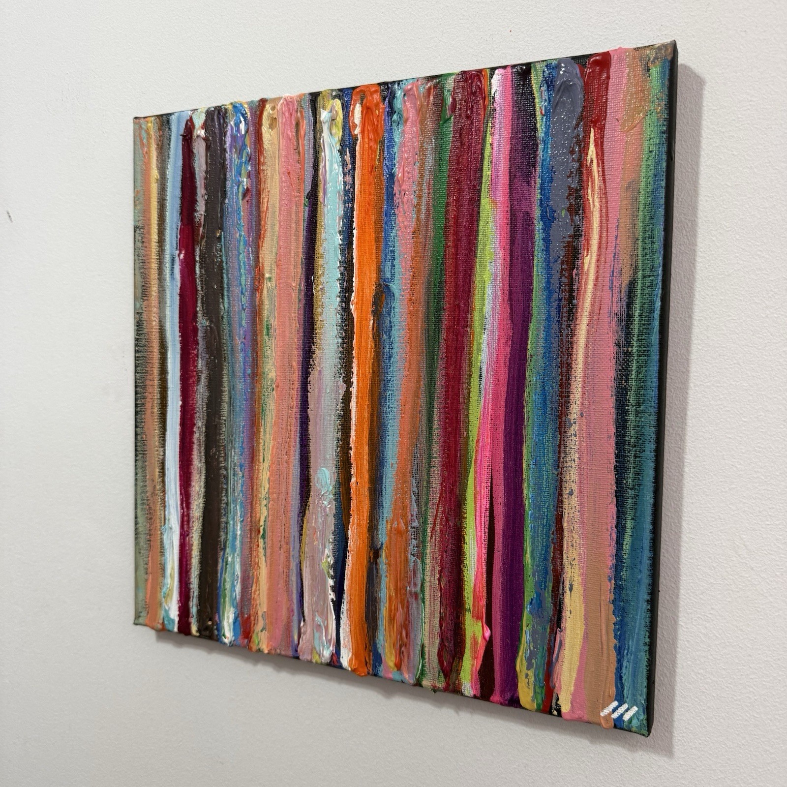 M Wilcox Signed Original Abstract Acrylic Painting Texture No. 82 12×12” 2023